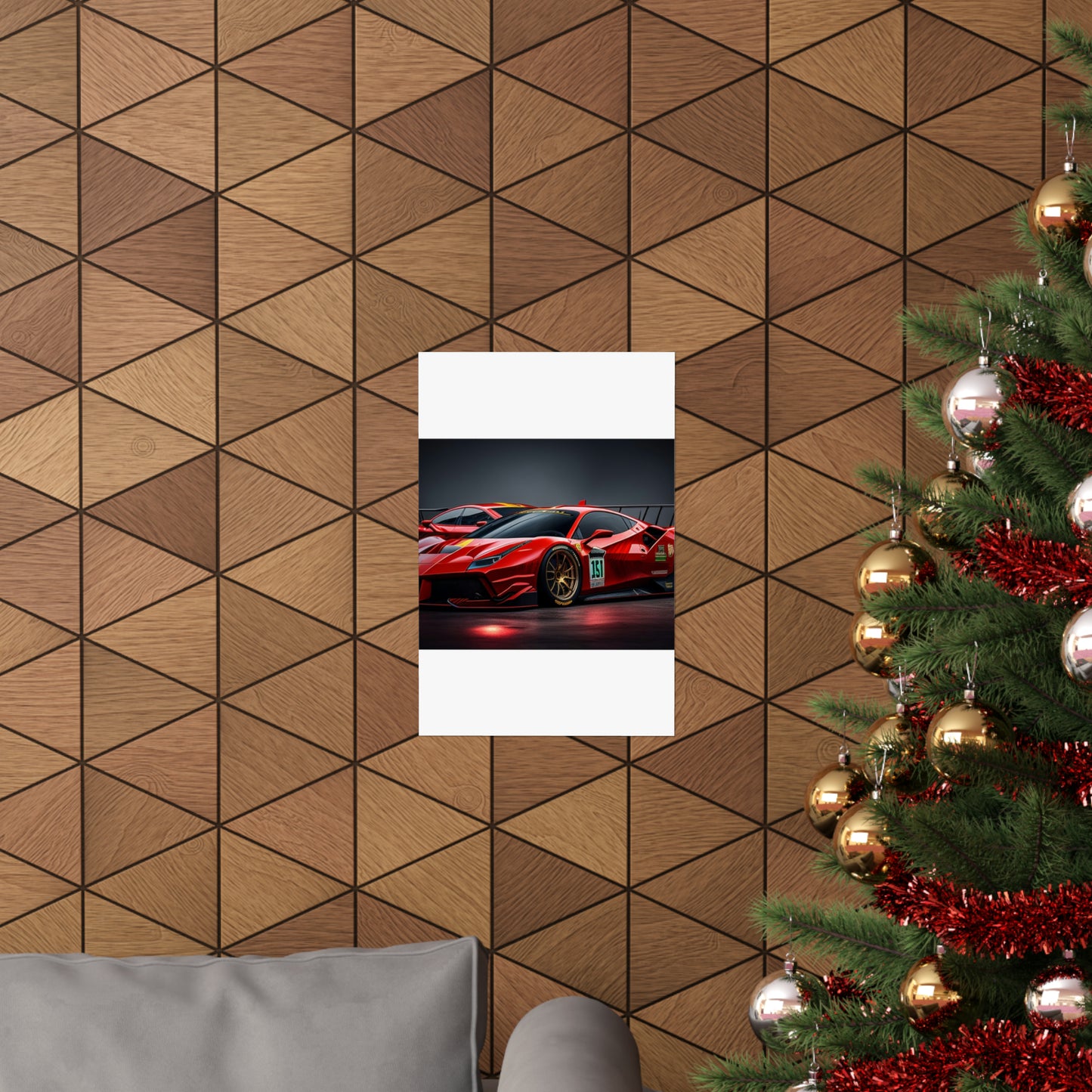 Premium Matte Vertical Posters Ferrari Red 2