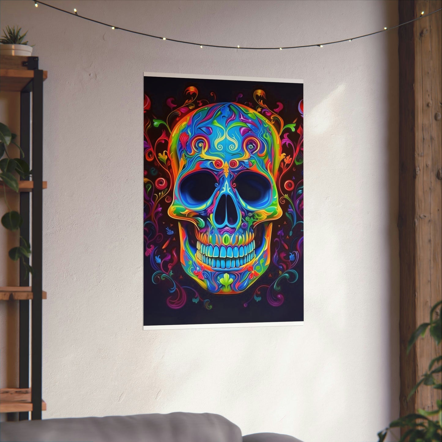 Premium Matte Vertical Posters Macro Skull Color 4