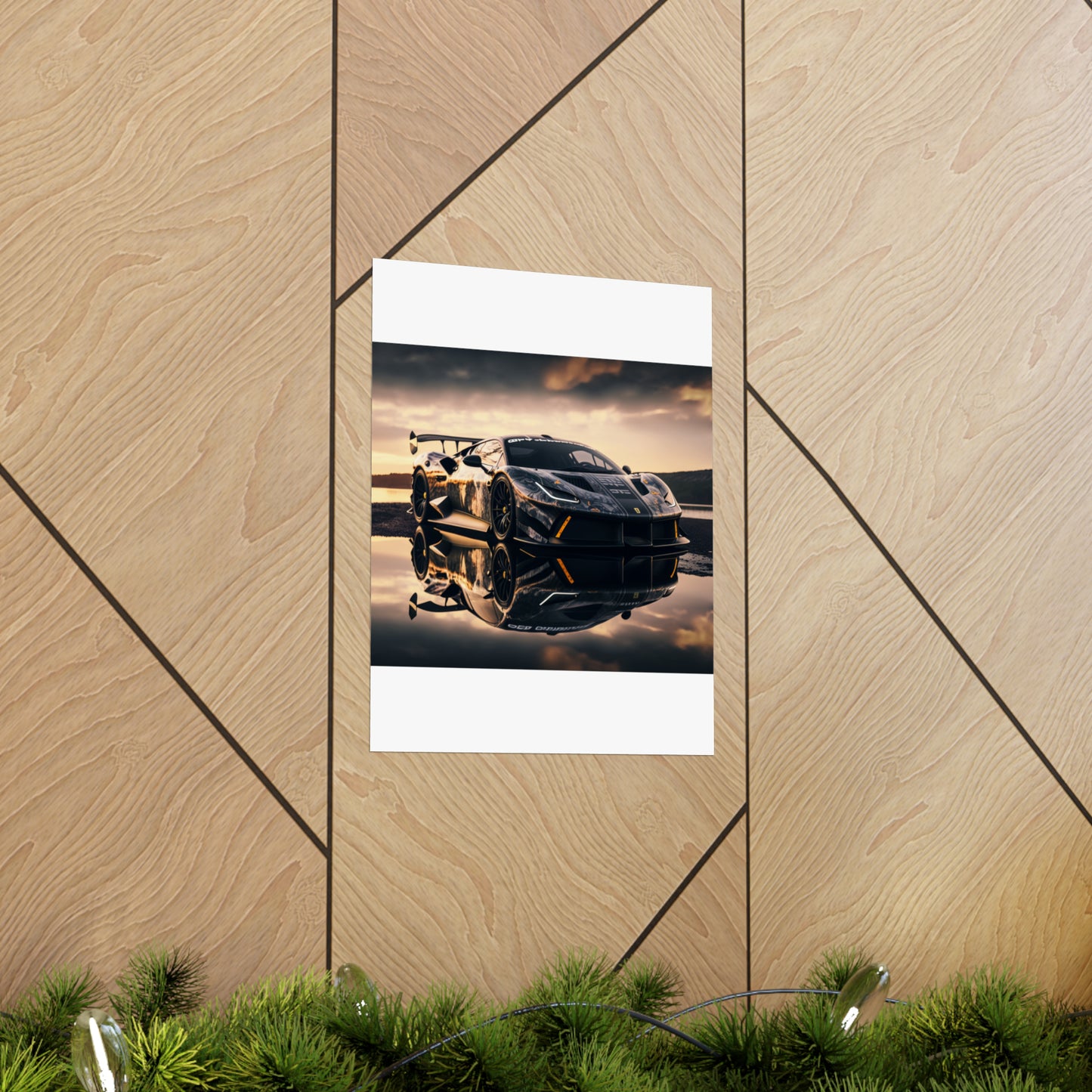 Premium Matte Vertical Posters Ferrari Lake 2