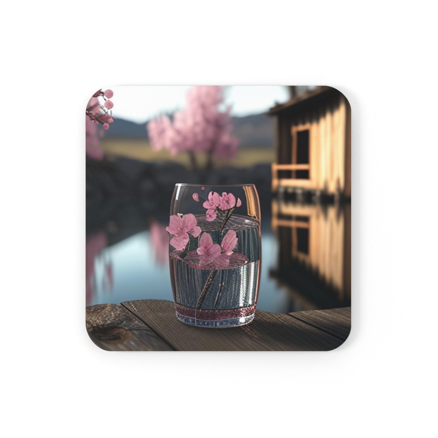 Corkwood Coaster Set Cherry Blossom 1