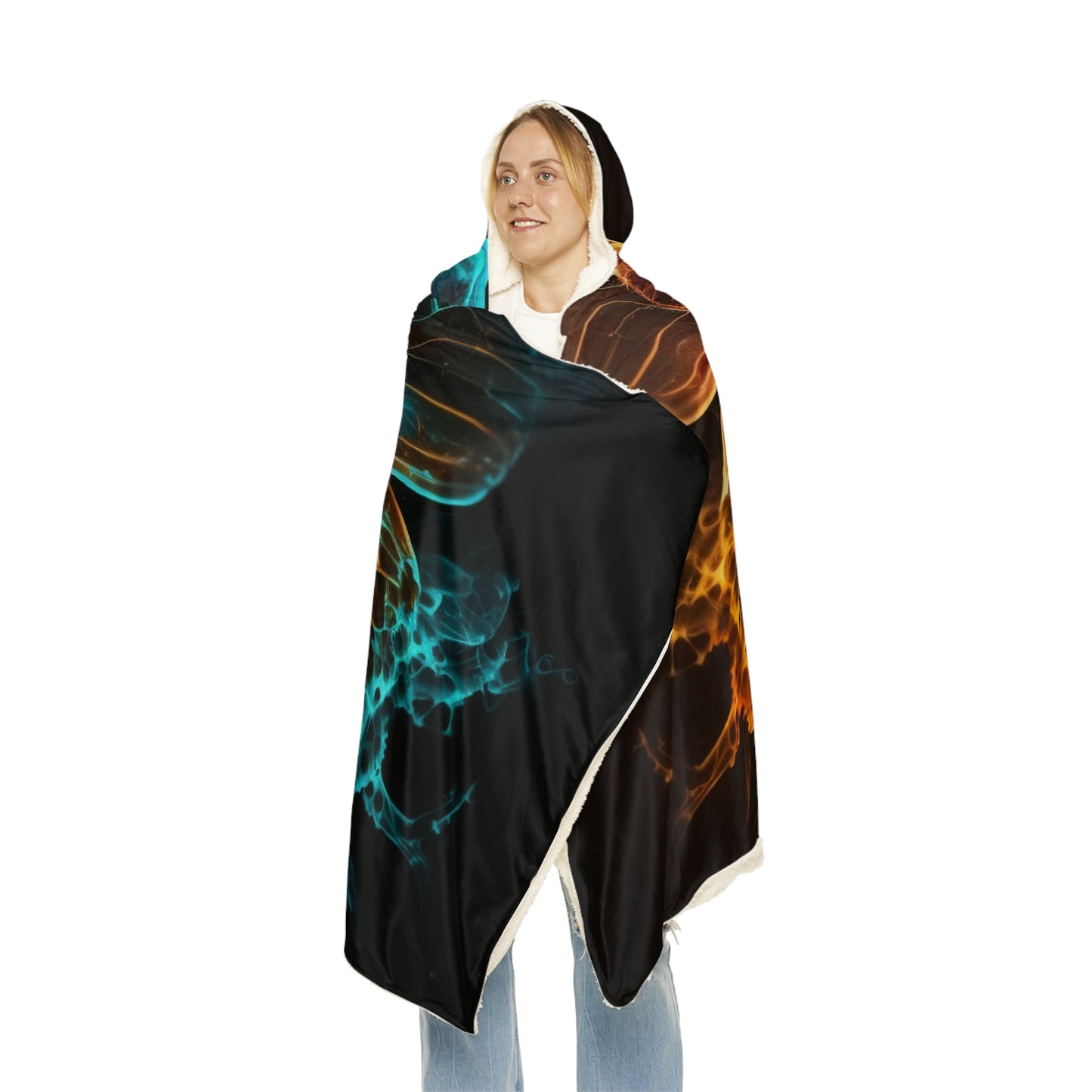 Snuggle Hooded Blanket Kiss Neon Butterfly 10