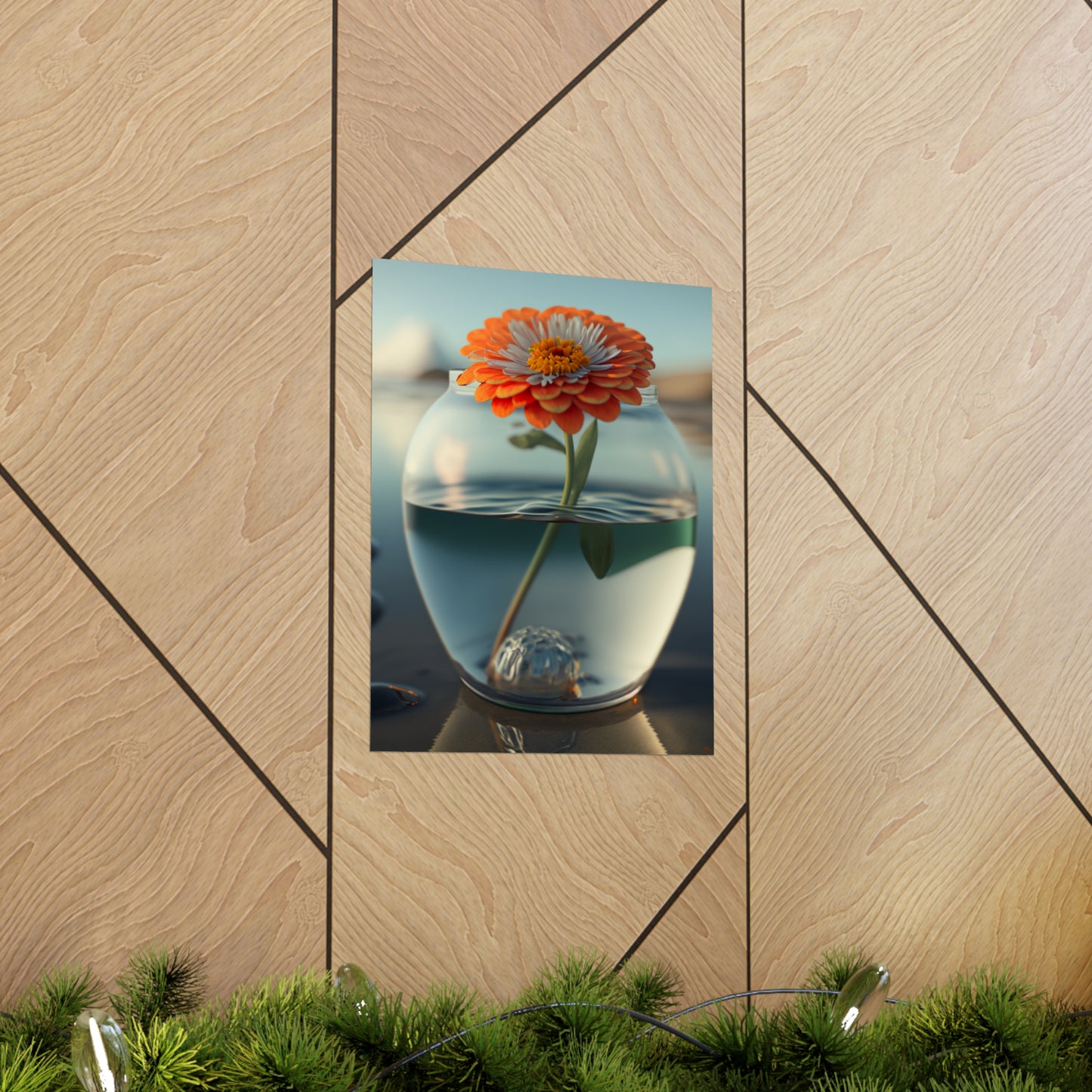 Premium Matte Vertical Posters Orange Zinnia 3