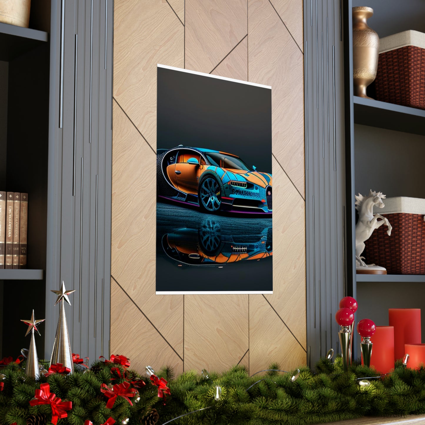 Premium Matte Vertical Posters Bugatti Blue 1