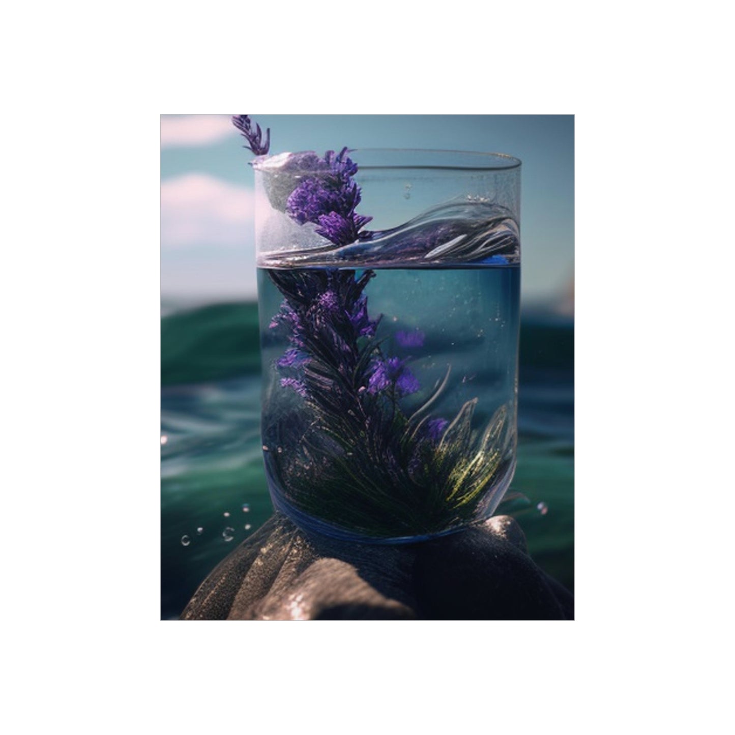 Premium Matte Vertical Posters Lavender in a vase 2