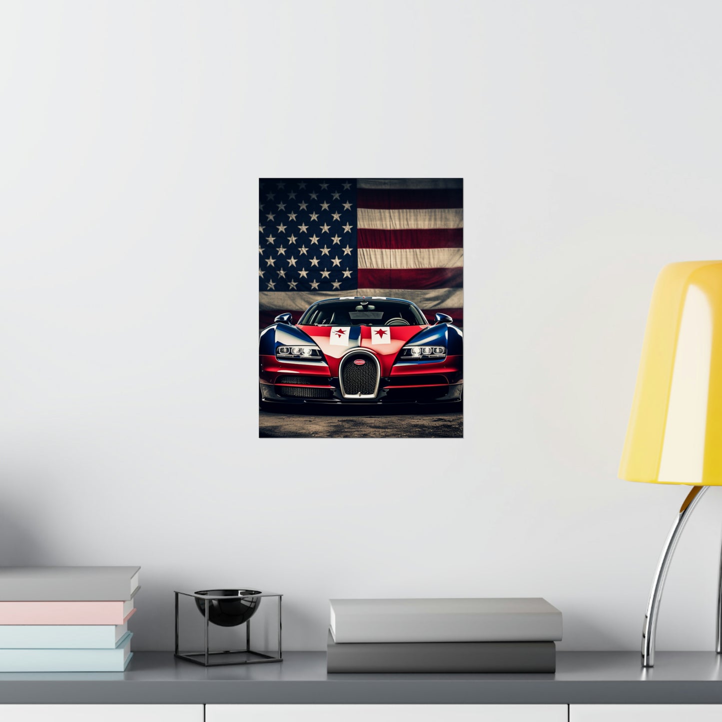 Premium Matte Vertical Posters Bugatti American Flag 3