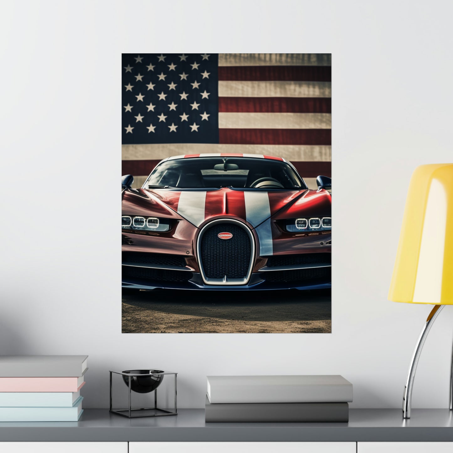 Premium Matte Vertical Posters Bugatti Flag 1