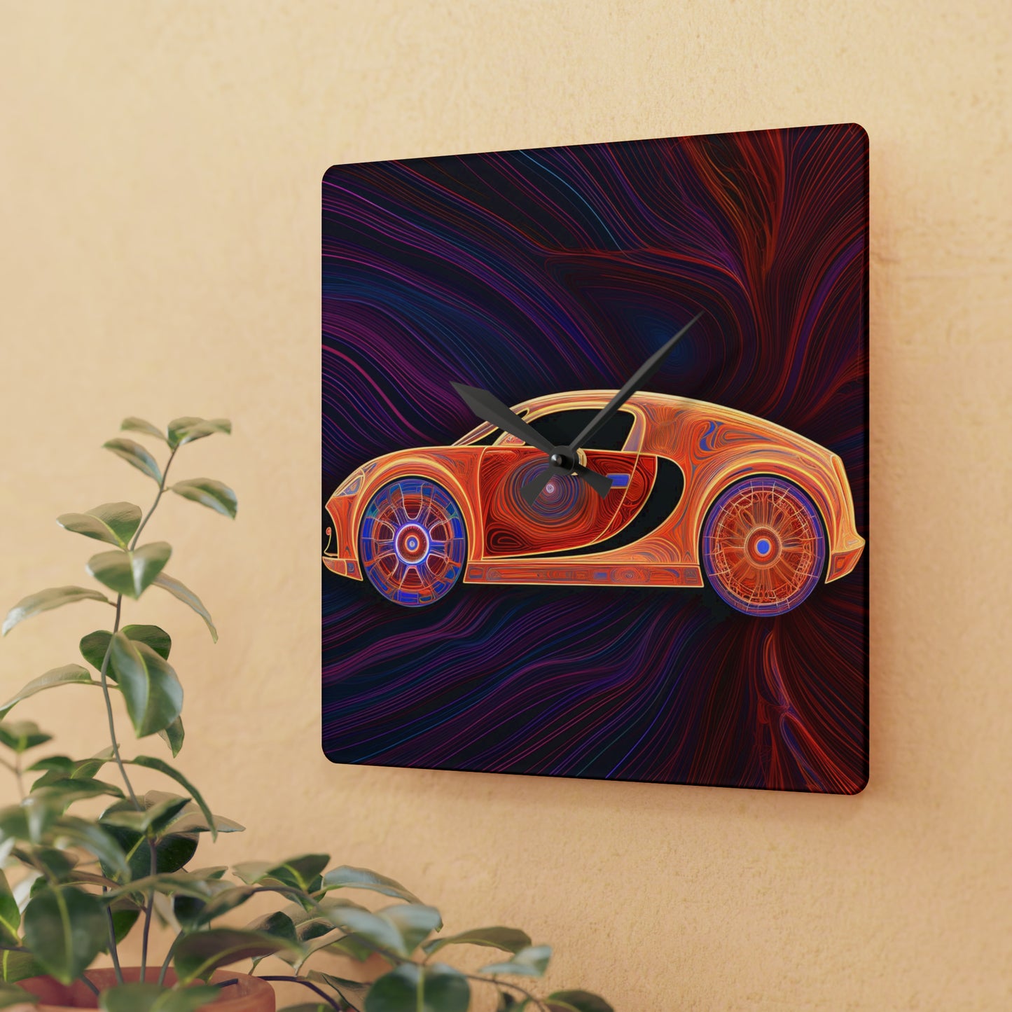 Acrylic Wall Clock Bugatti Abstract Concept 2