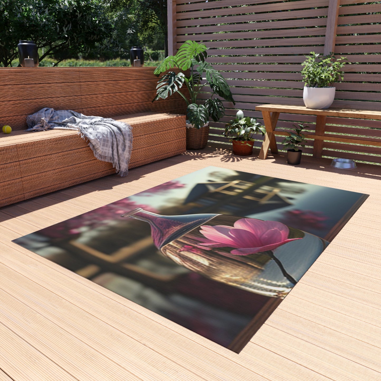 Outdoor Rug  Magnolia in a Glass vase 2