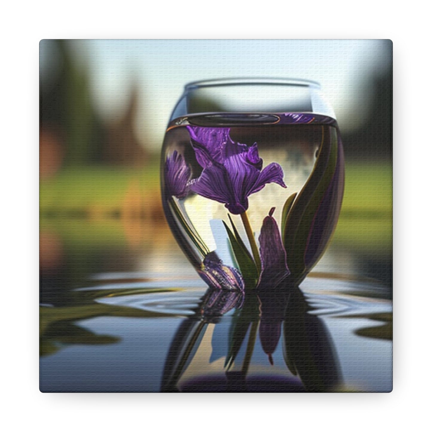 Canvas Gallery Wraps Purple Iris in a vase 3