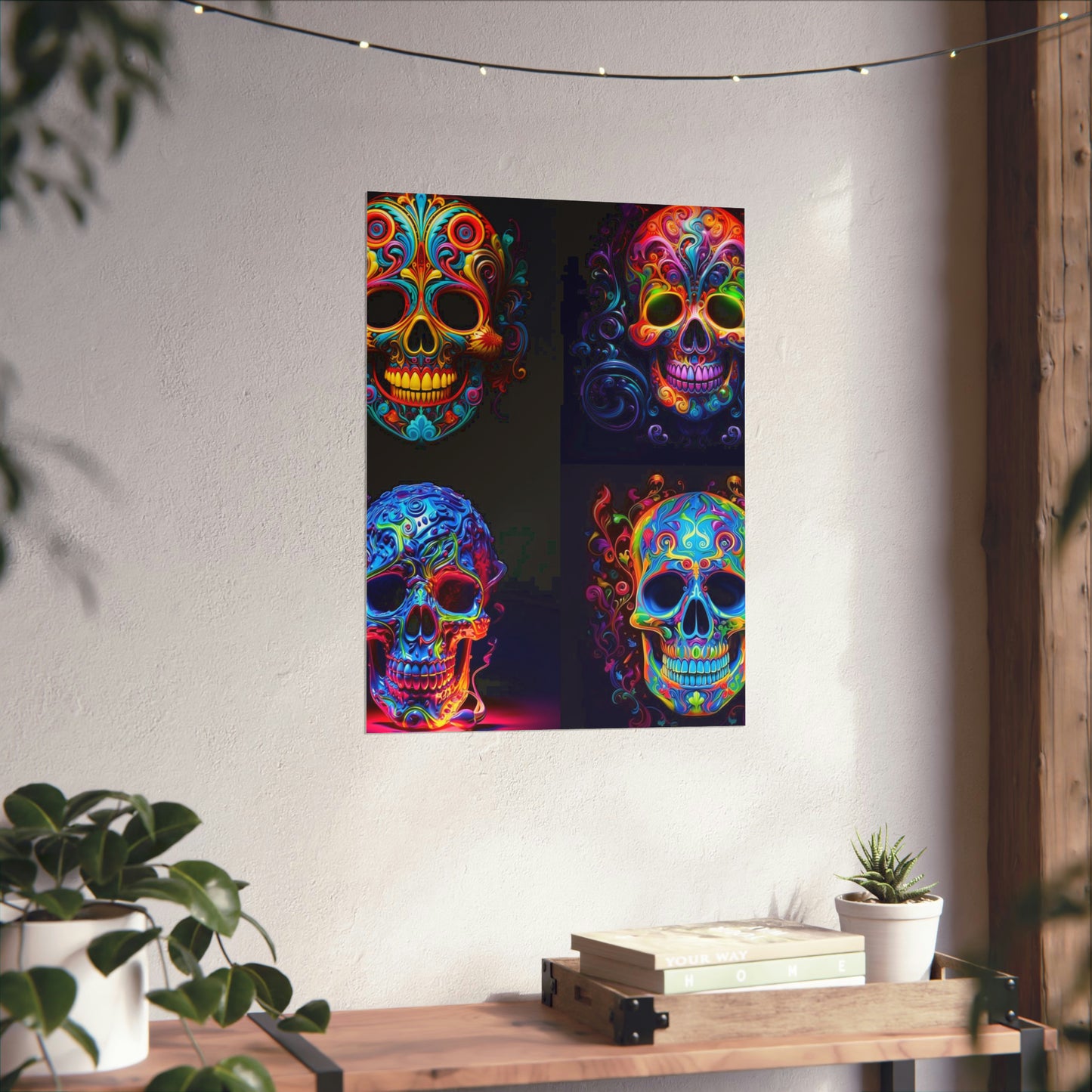 Premium Matte Vertical Posters Macro Skull Color 5