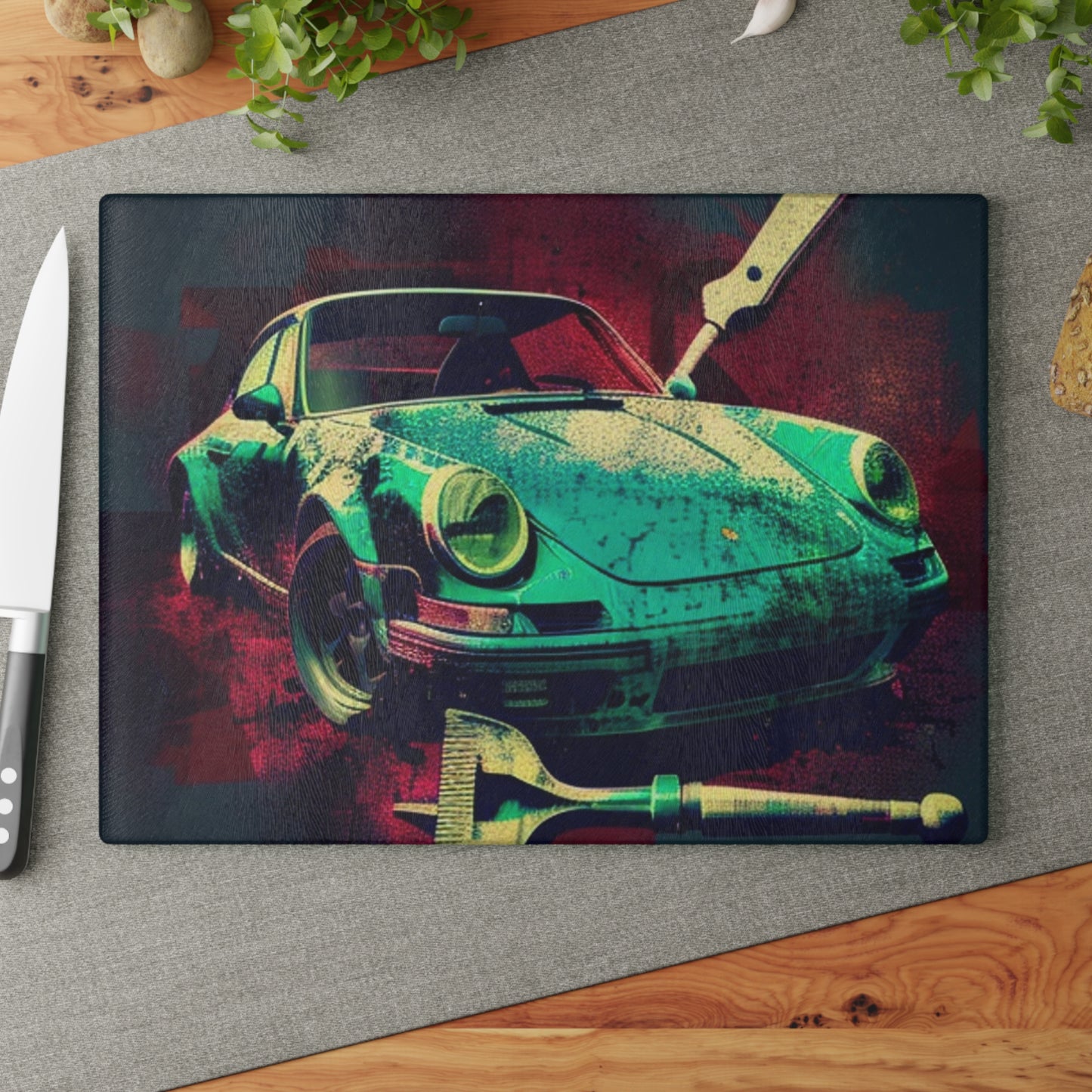 Glass Cutting Board Porsche Abstract 4