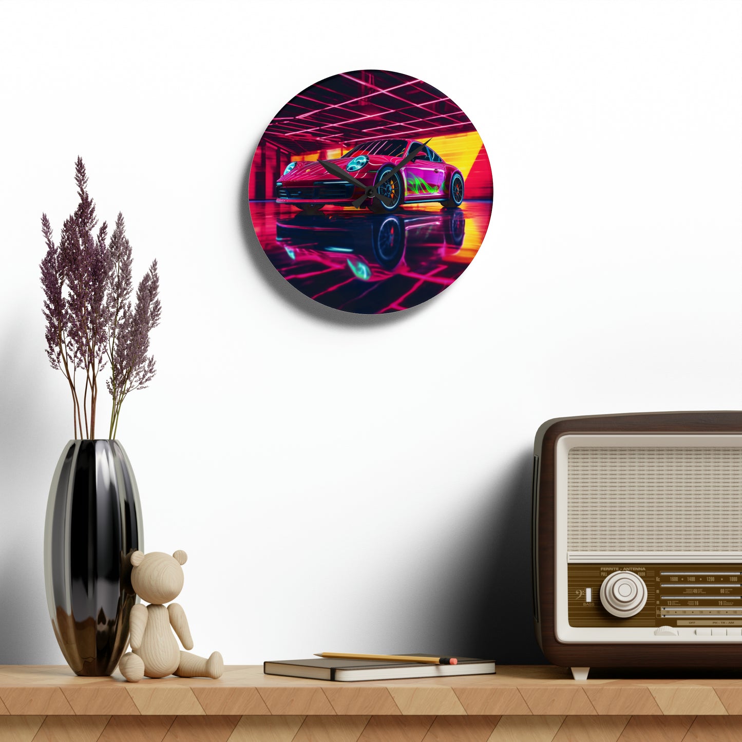 Acrylic Wall Clock Macro Porsche 3