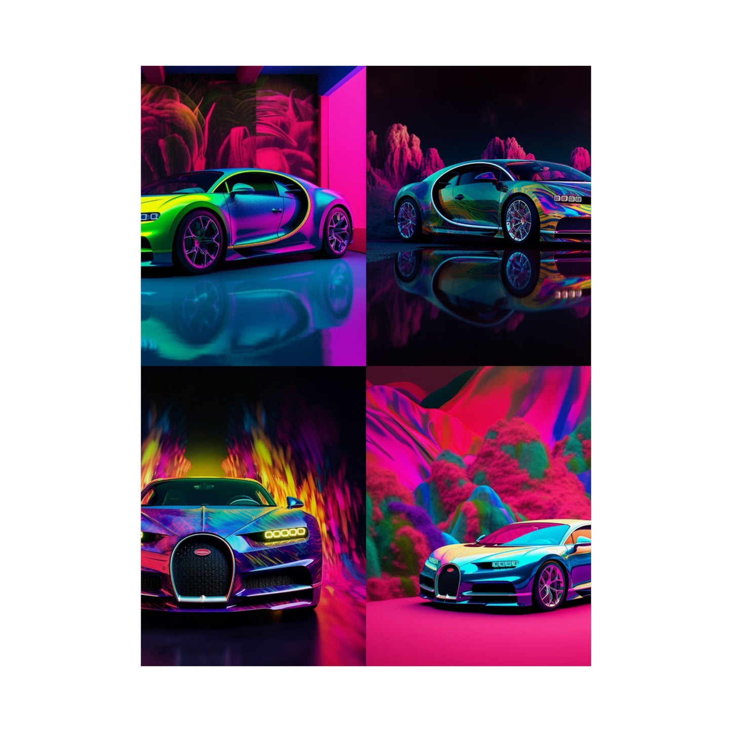 Premium Matte Vertical Posters Florescent Bugatti Flair 5