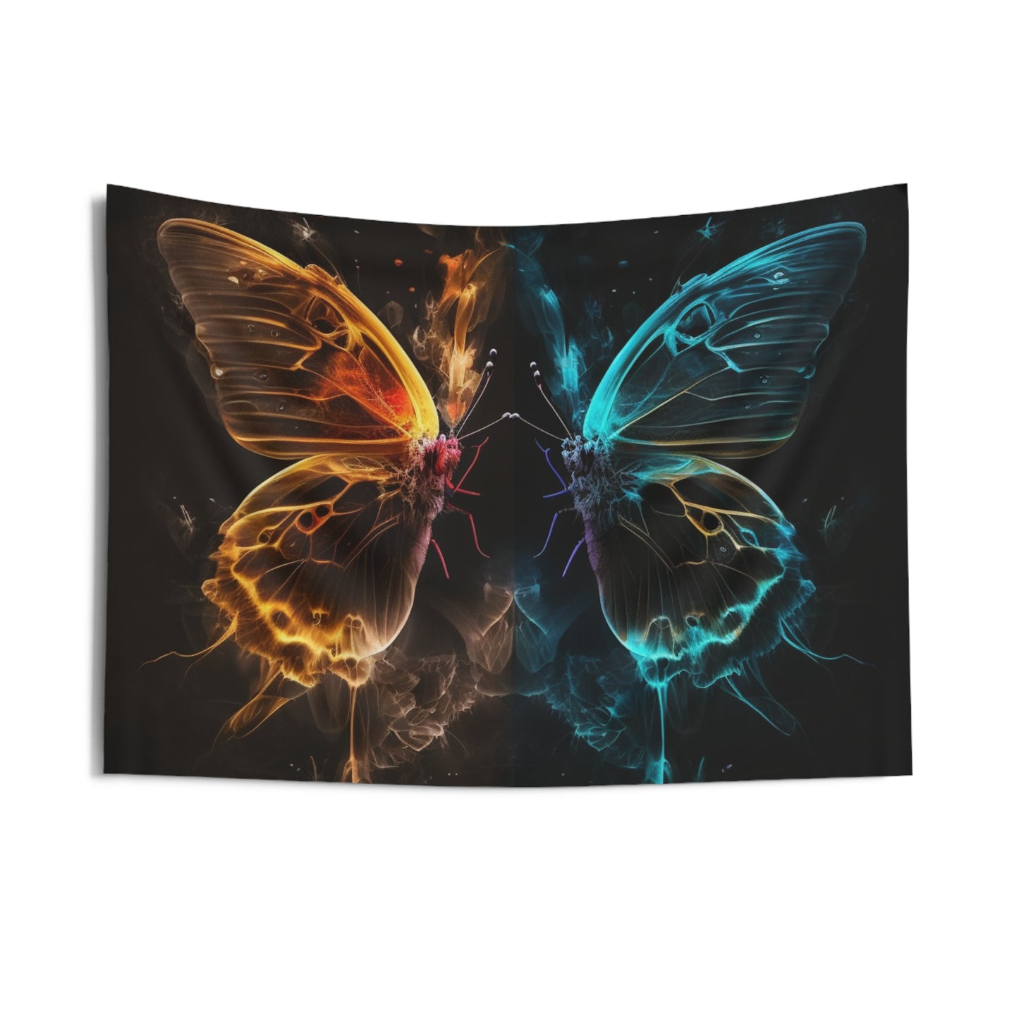 Indoor Wall Tapestries Kiss Neon Butterfly 7