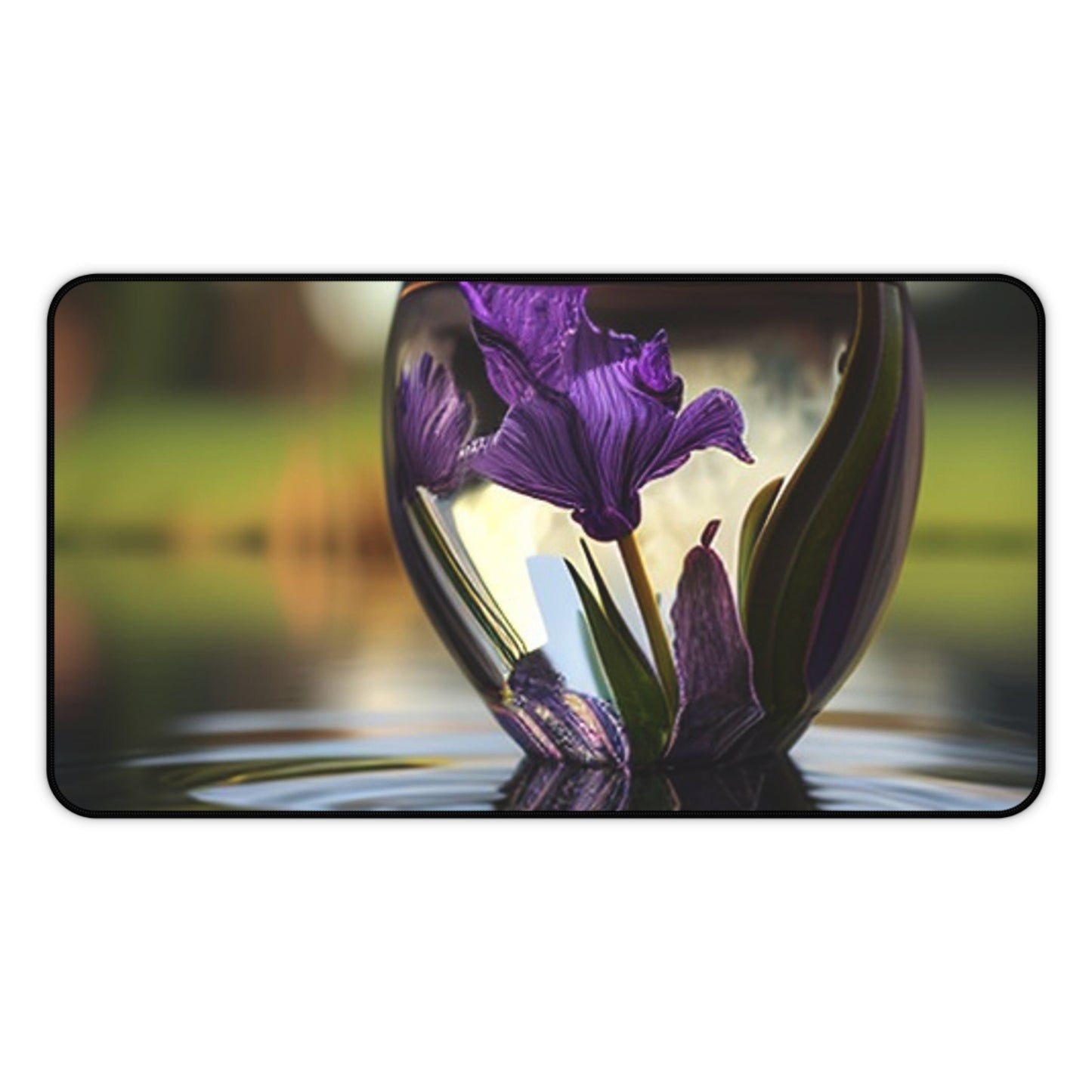 Desk Mat Purple Iris in a vase 3
