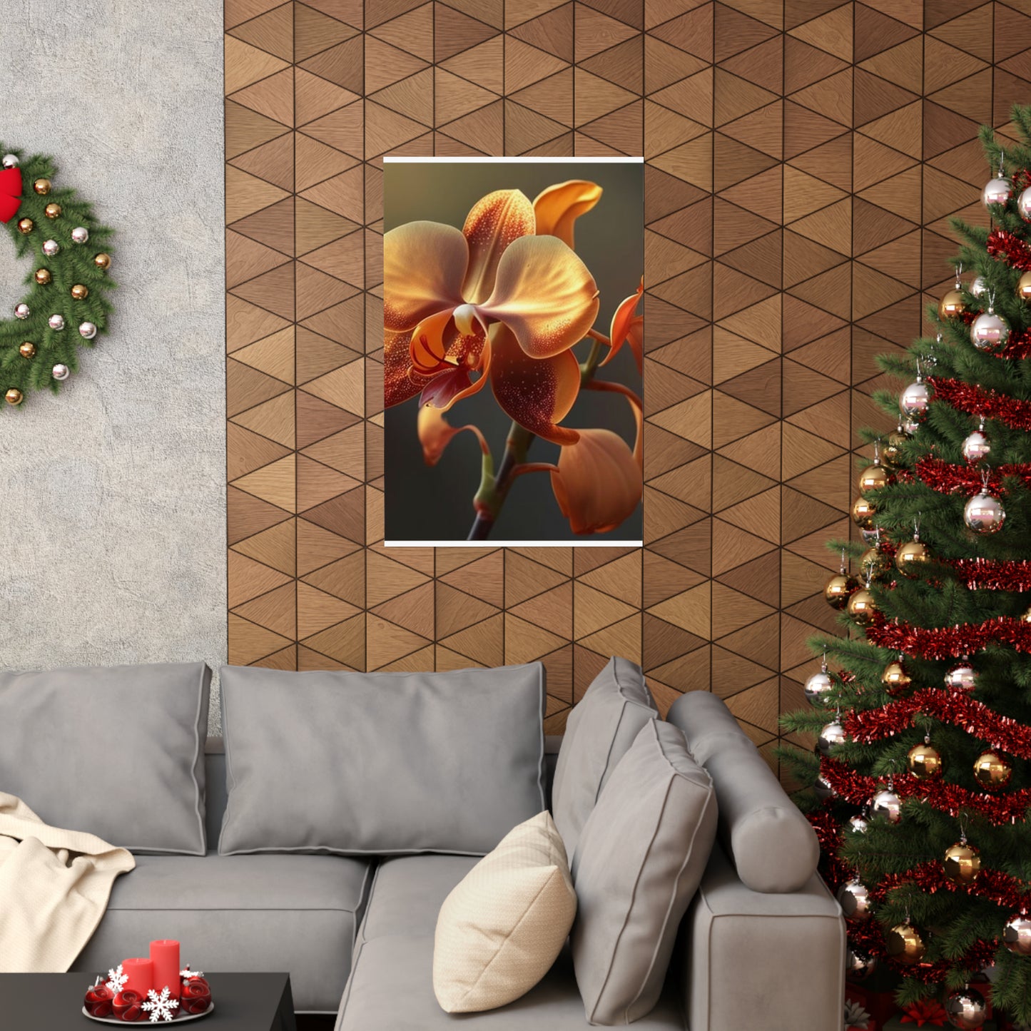 Premium Matte Vertical Posters Orange Orchid 1