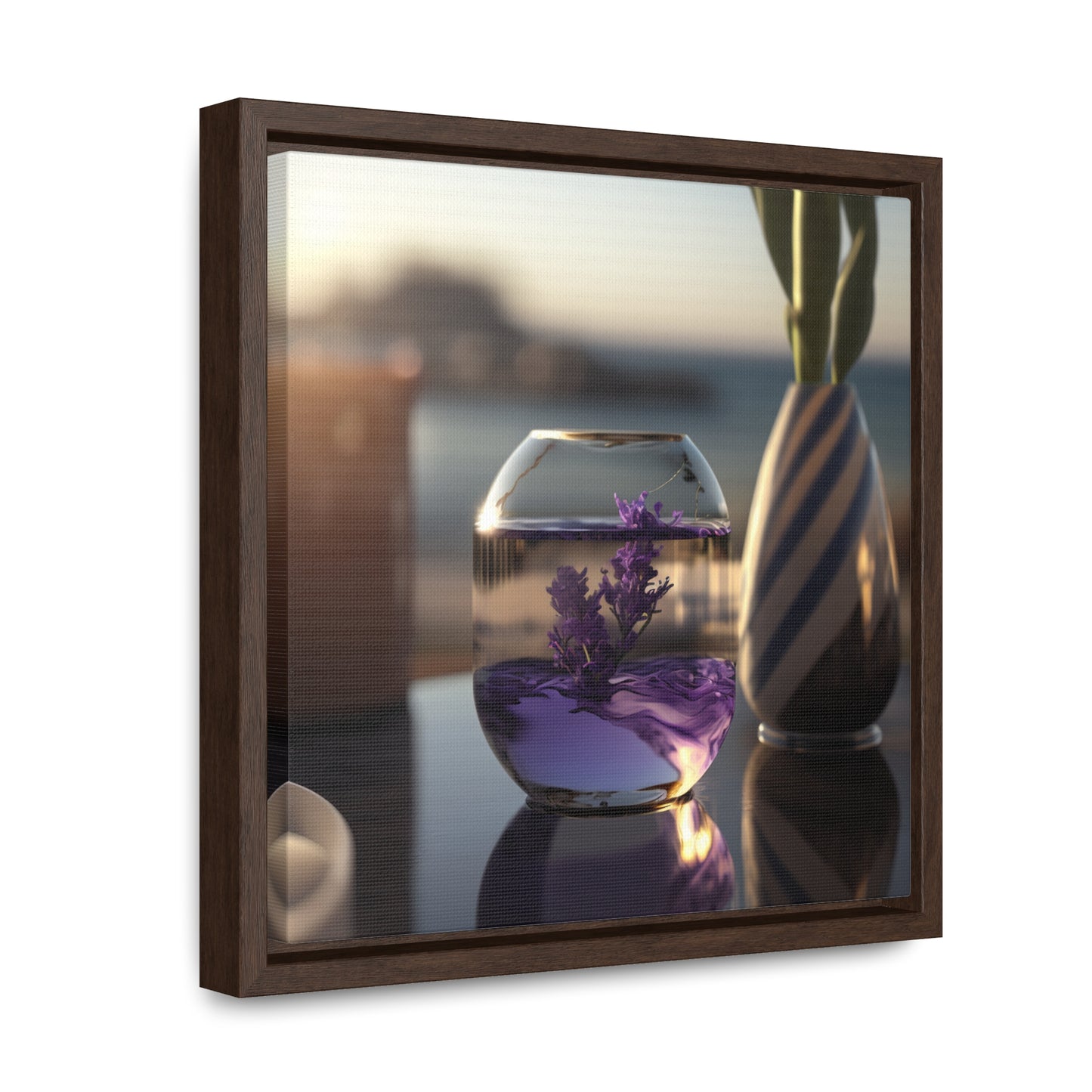 Gallery Canvas Wraps, Square Frame Lavender in a vase 1
