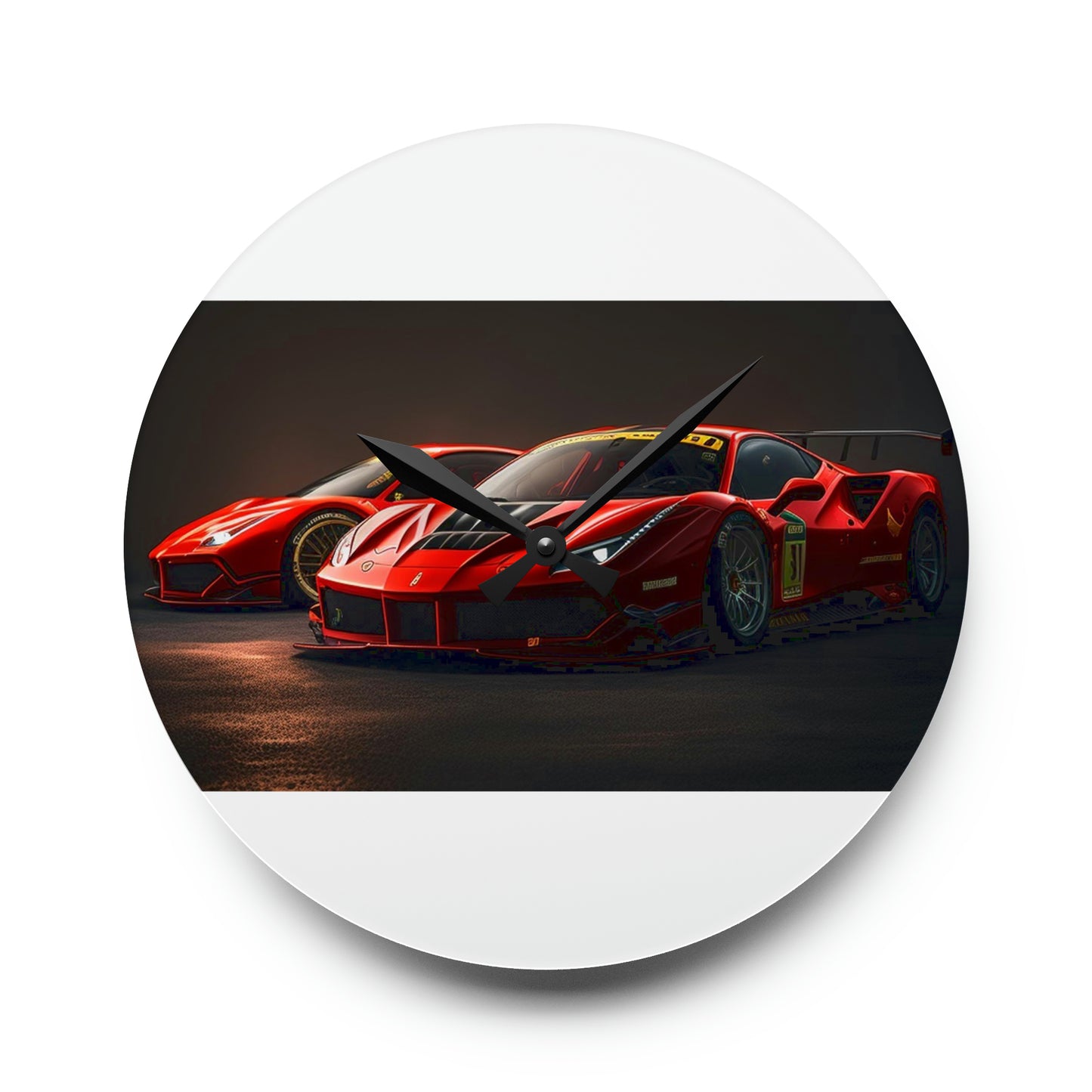 Acrylic Wall Clock Ferrari Red 4