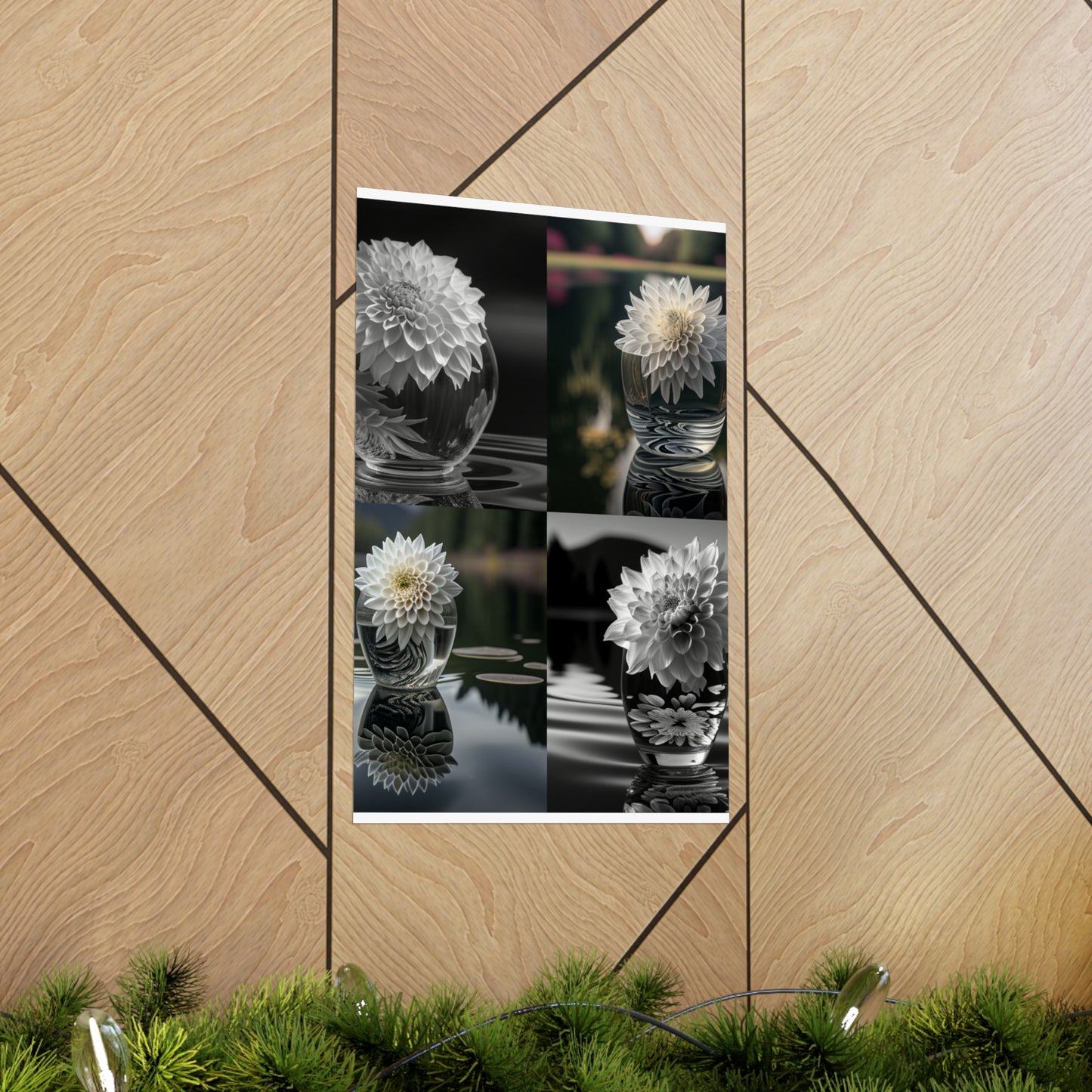 Premium Matte Vertical Posters White Dahlia 5