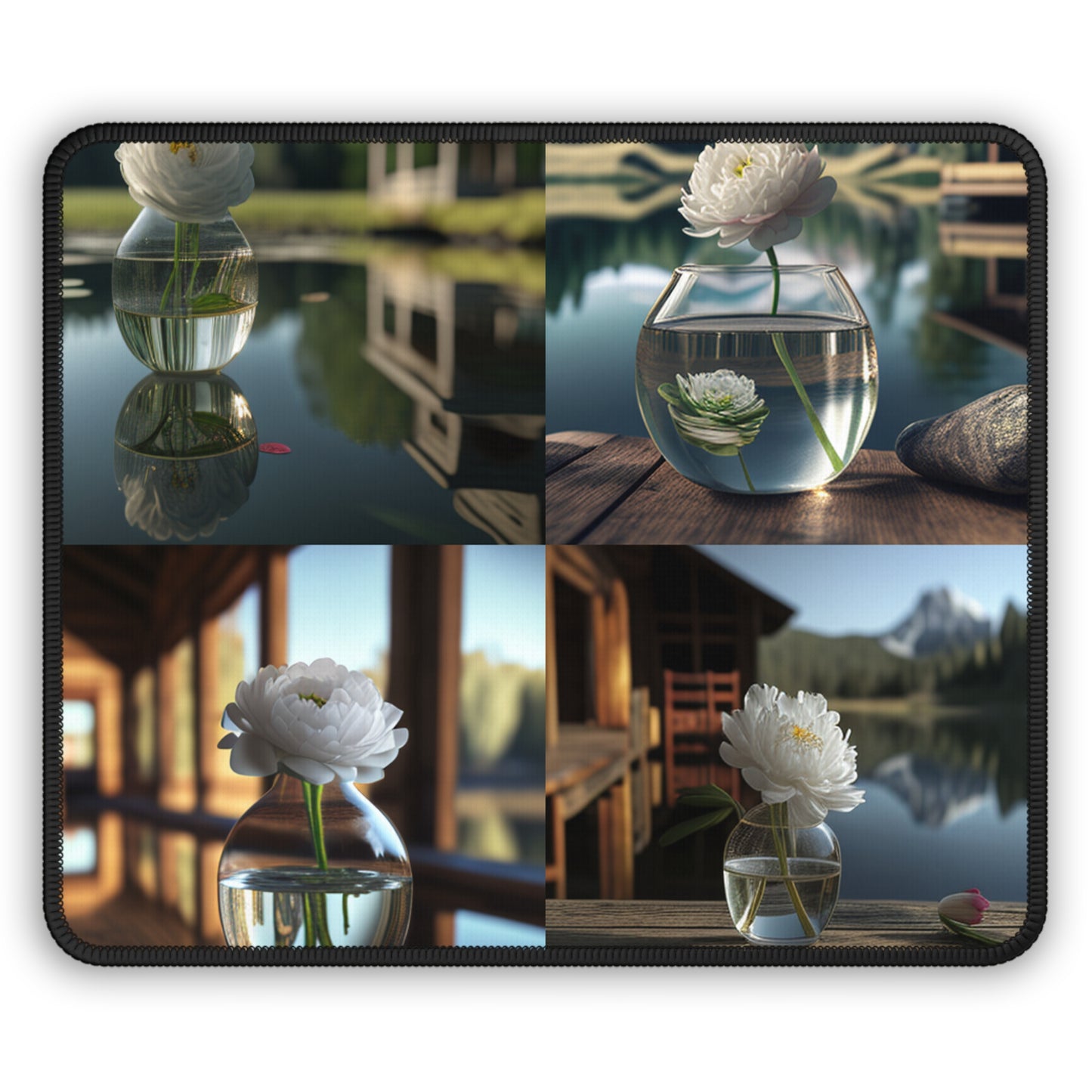 Gaming Mouse Pad  White Peony glass vase 5