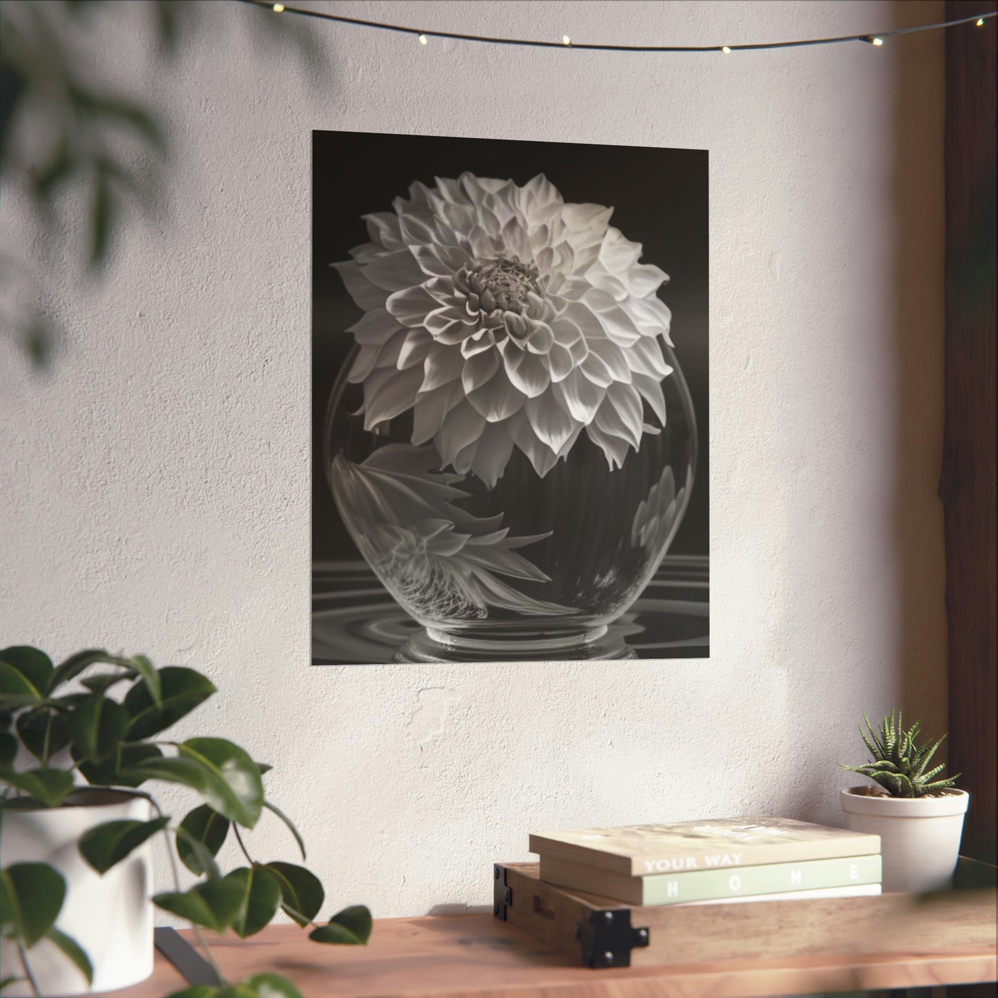 Premium Matte Vertical Posters White Dahlia 1