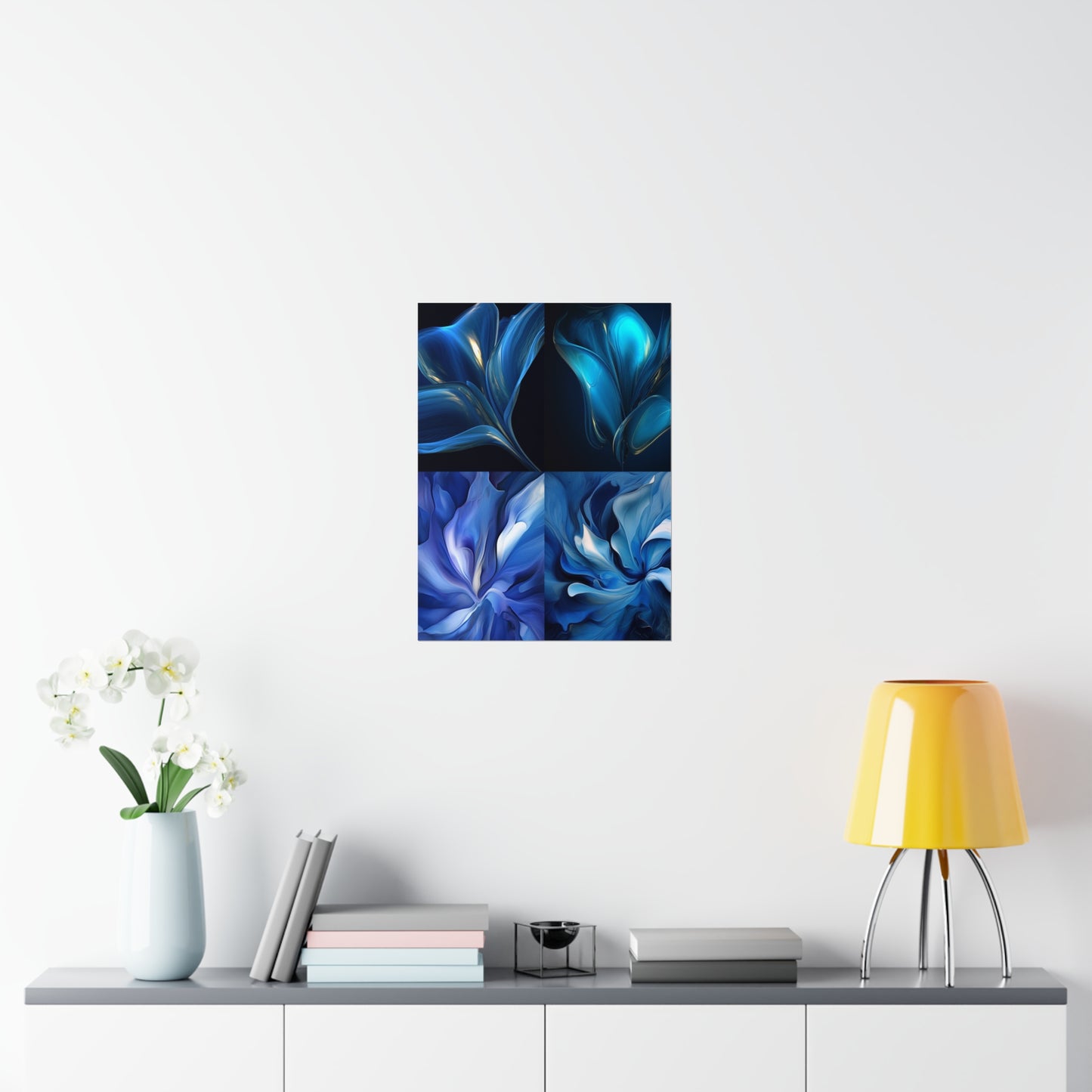 Premium Matte Vertical Posters Abstract Blue Tulip 5