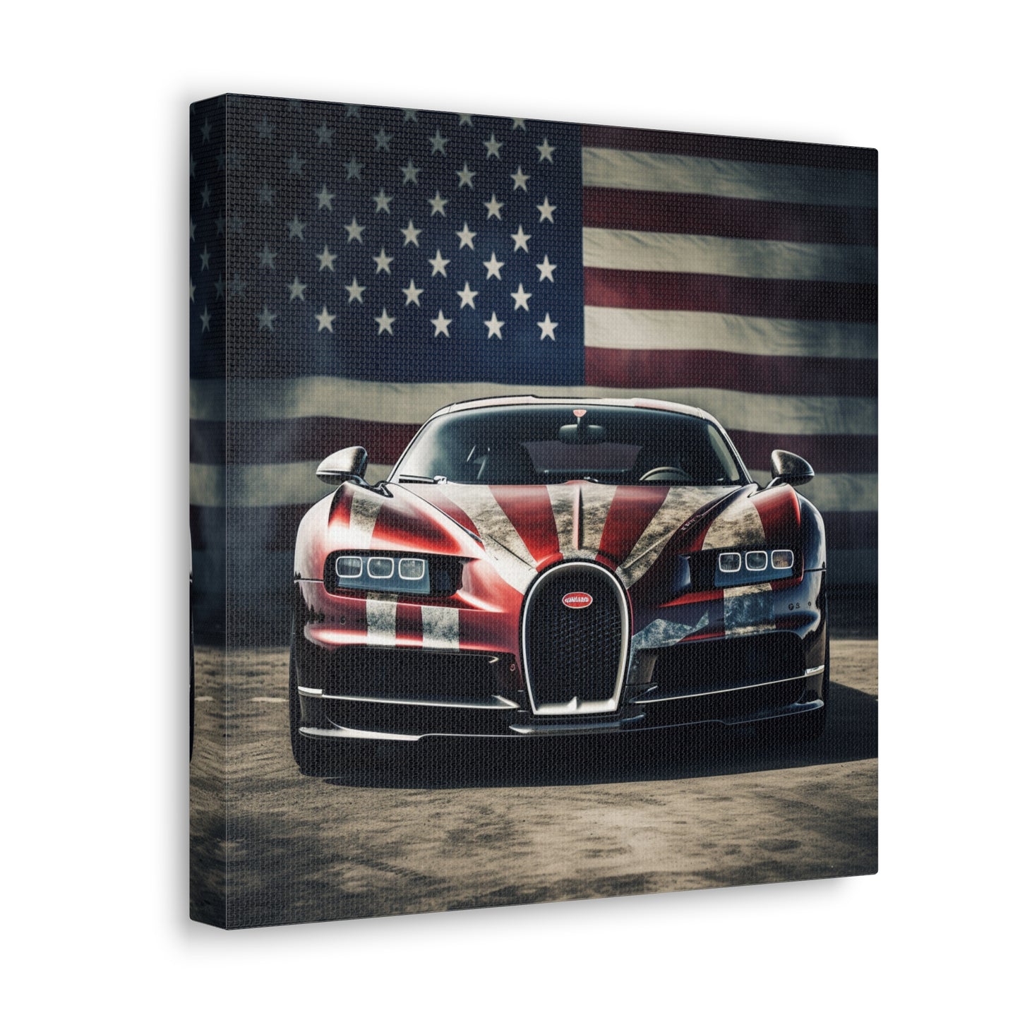 Canvas Gallery Wraps American Flag Background Bugatti 3