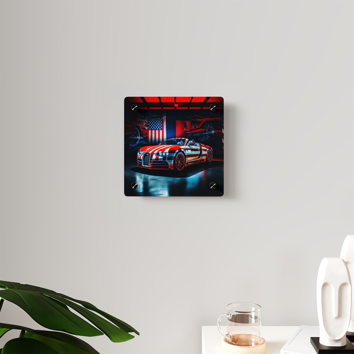 Acrylic Wall Art Panels Macro Bugatti American Flag 2