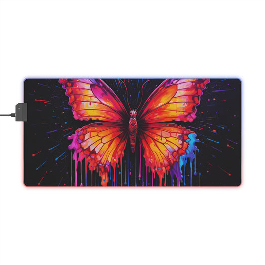 LED Gaming Mouse Pad Pink Butterfly Flair 4