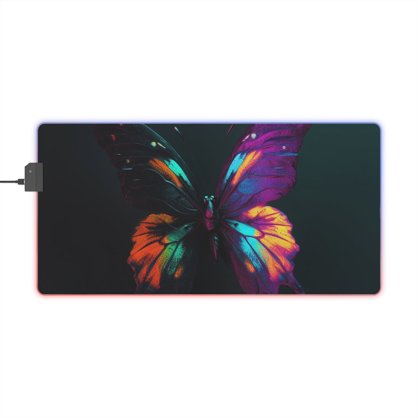 LED Gaming Mouse Pad Hyper Colorful Butterfly Purple 3