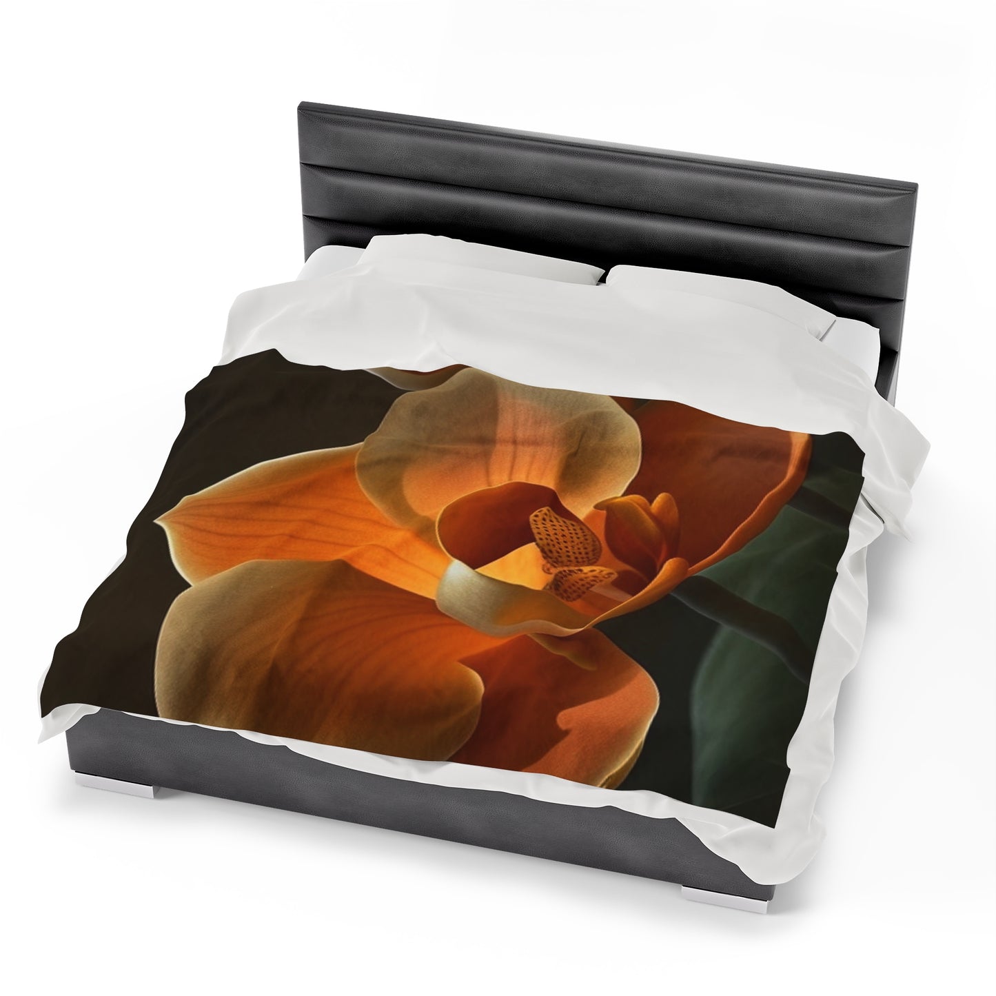 Velveteen Plush Blanket Orange Orchid 4