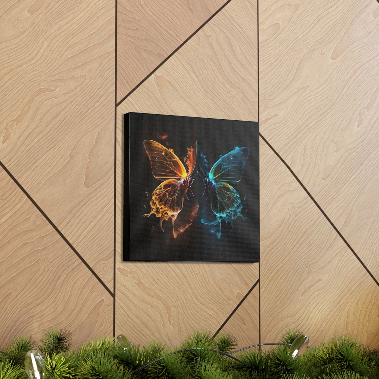 Canvas Gallery Wraps Kiss Neon Butterfly 1