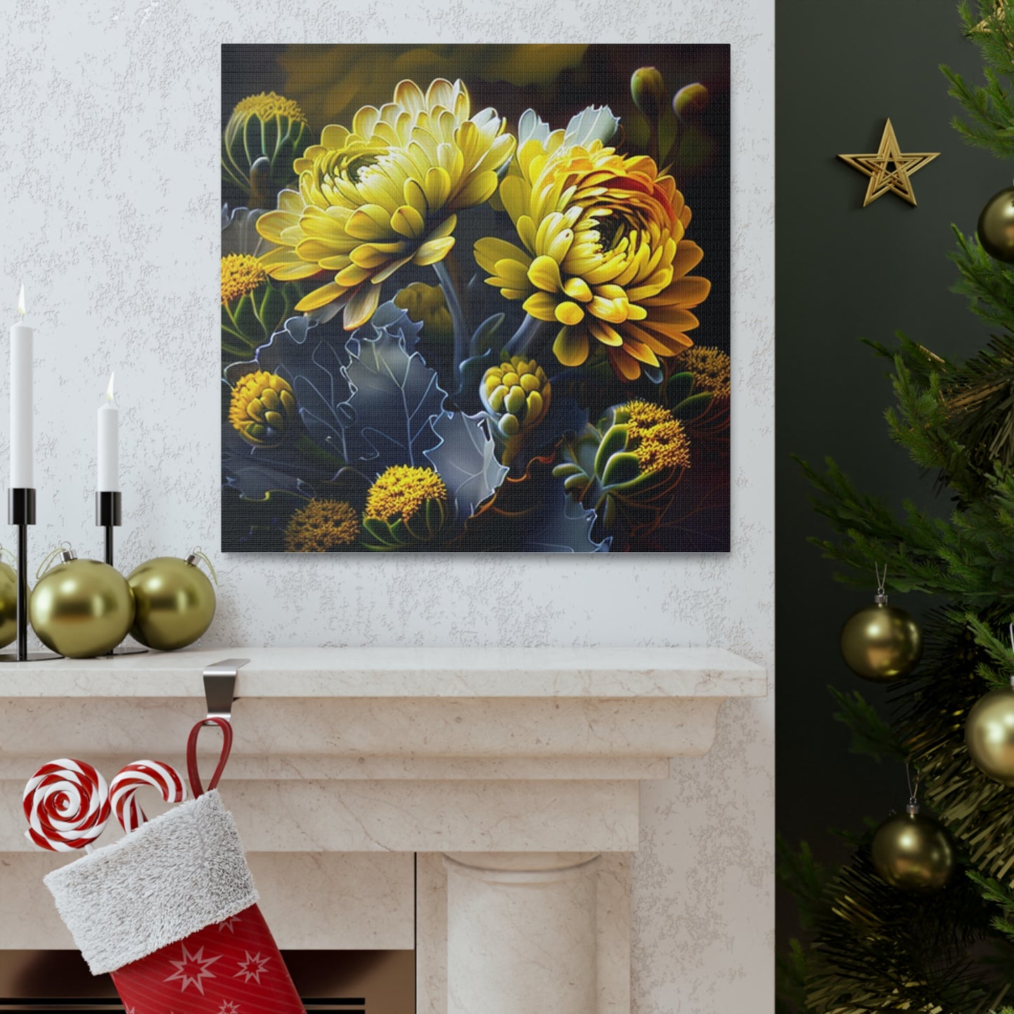 Canvas Gallery Wraps Yellow Hermosas Flores Amarillas 1