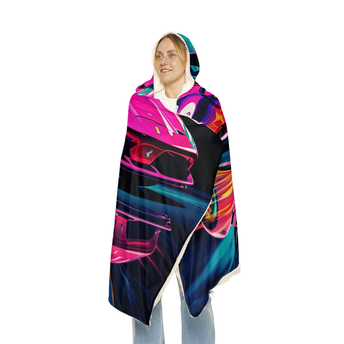 Snuggle Hooded Blanket Pink Ferrari Macro 4