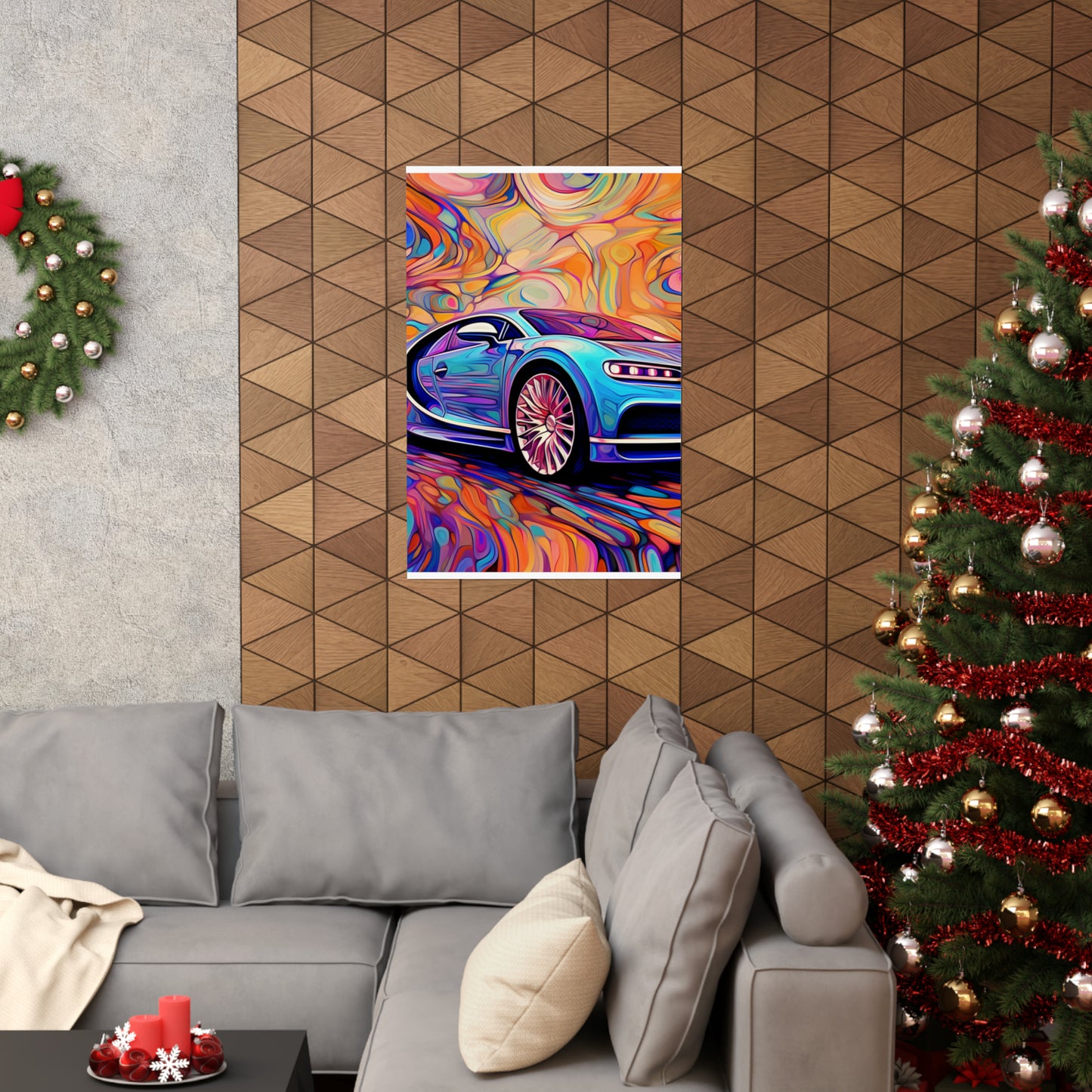 Premium Matte Vertical Posters Bugatti Abstract Concept 3