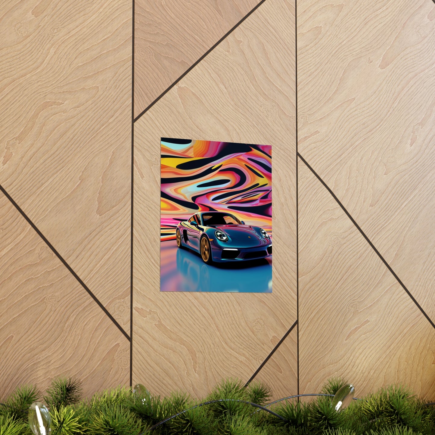 Premium Matte Vertical Posters Porsche Water Fusion 2