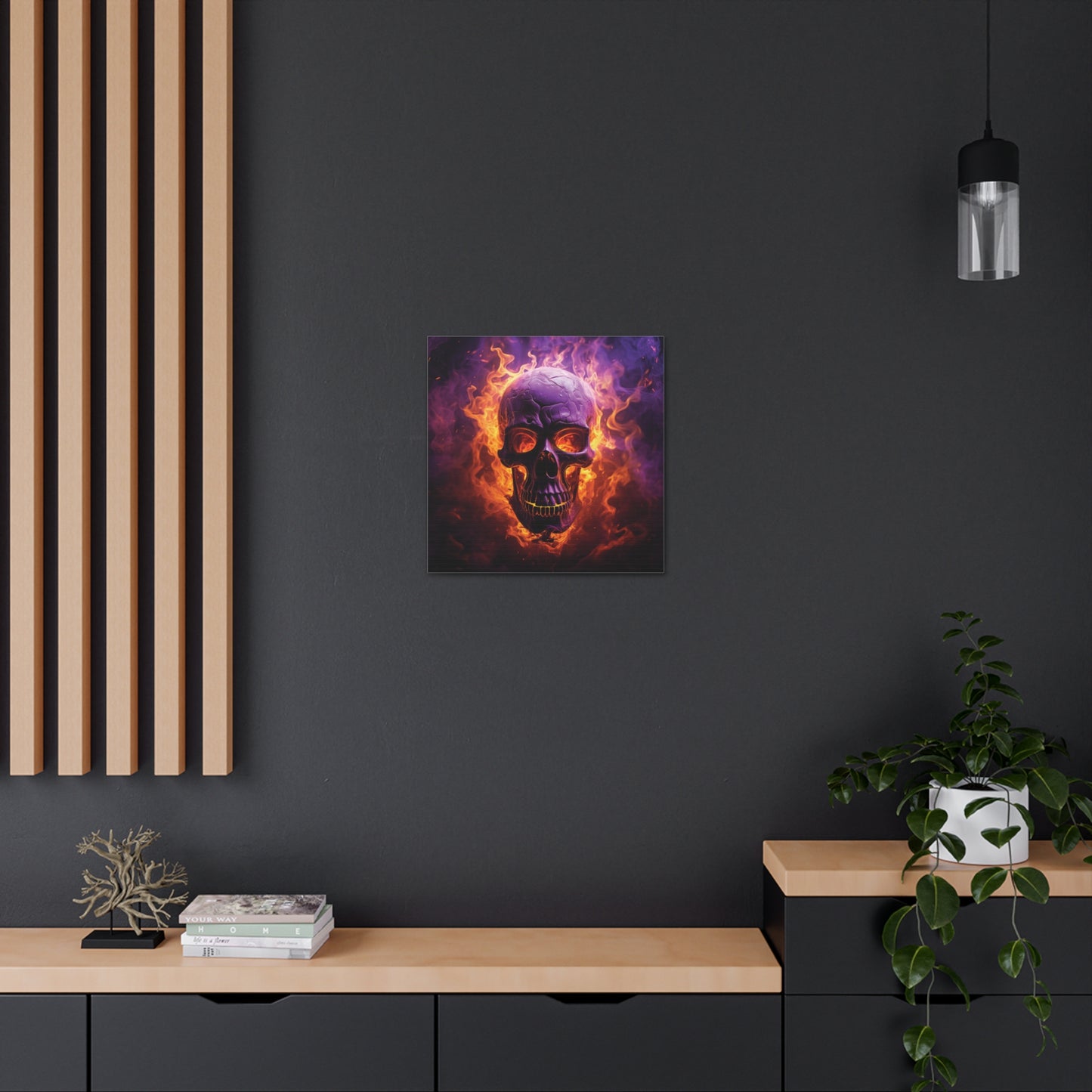 Canvas Gallery Wraps Skull Flames 3