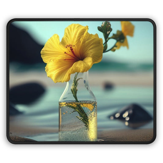 Gaming Mouse Pad  Yellow Hibiscus glass 3