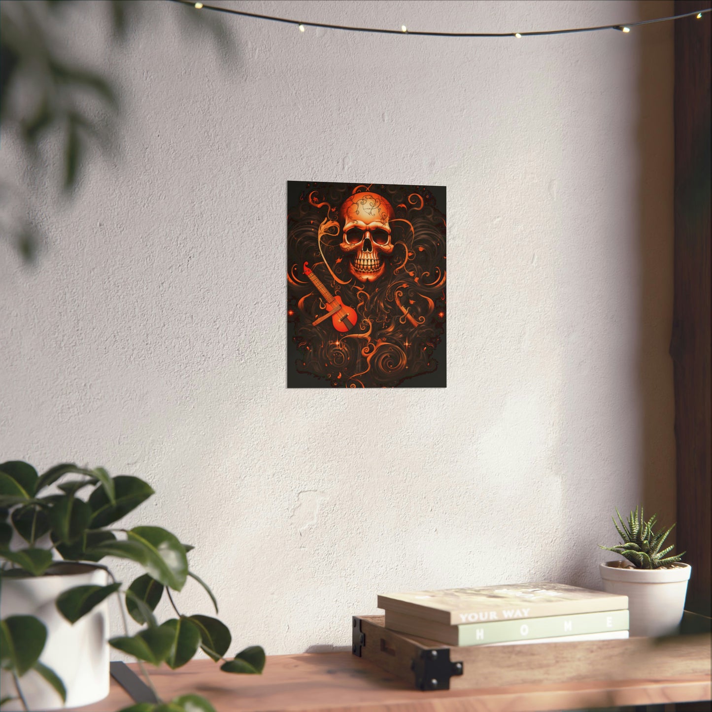 Premium Matte Vertical Posters Skull Treble Clef 4