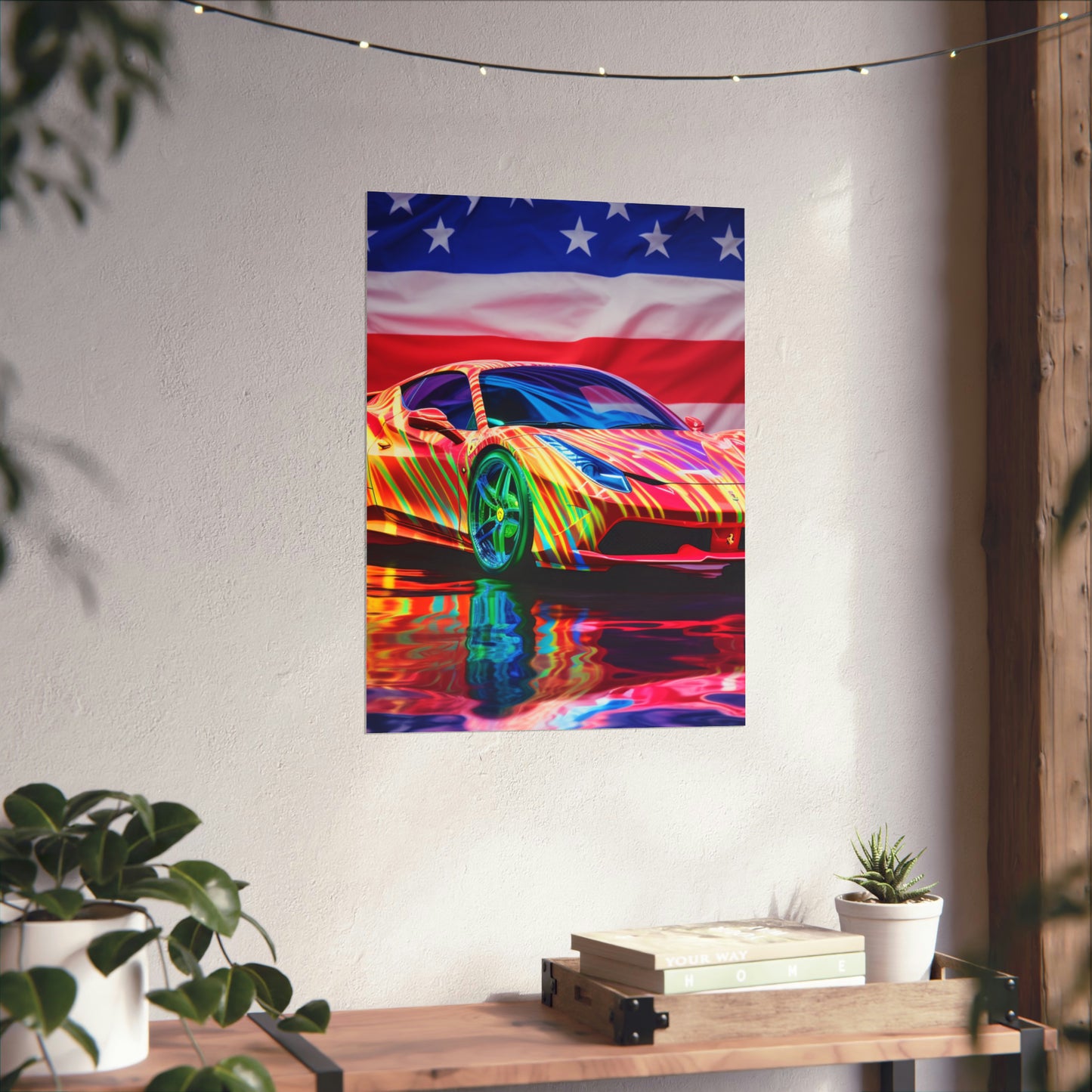 Premium Matte Vertical Posters Hyper Colorfull Ferrari 4