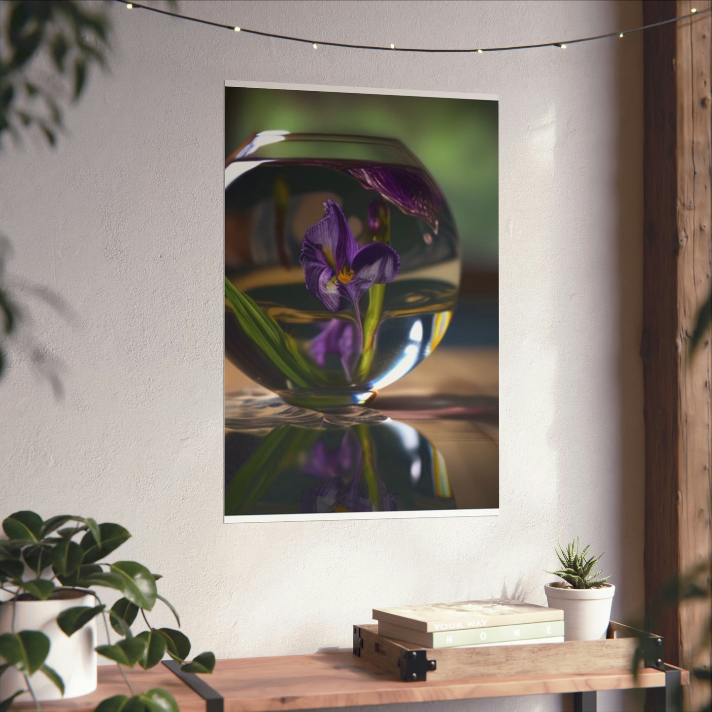 Premium Matte Vertical Posters Purple Iris in a vase 1