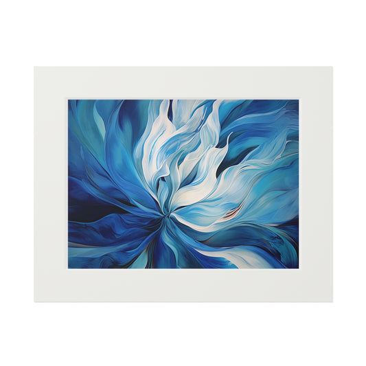 Fine Art Prints (Passepartout Paper Frame) Blue Tluip Abstract 1