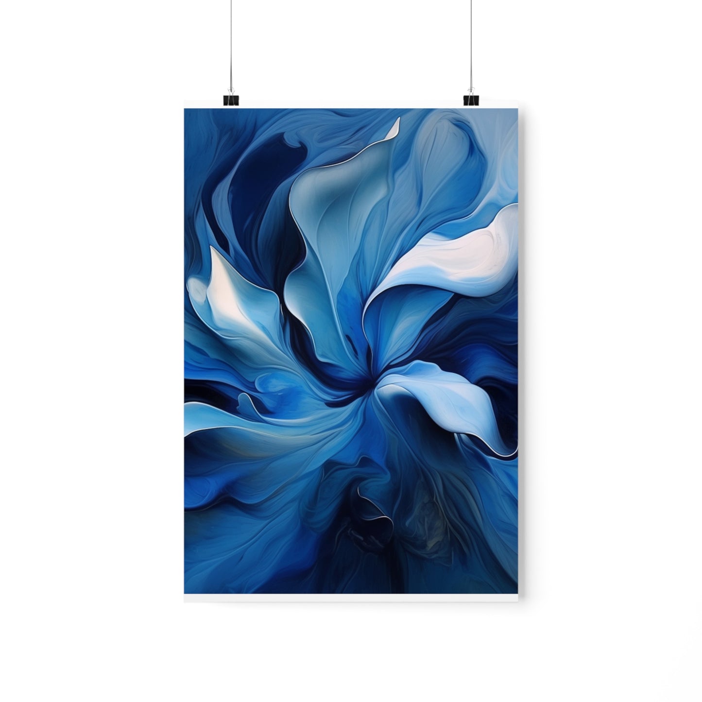 Premium Matte Vertical Posters Abstract Blue Tulip 4