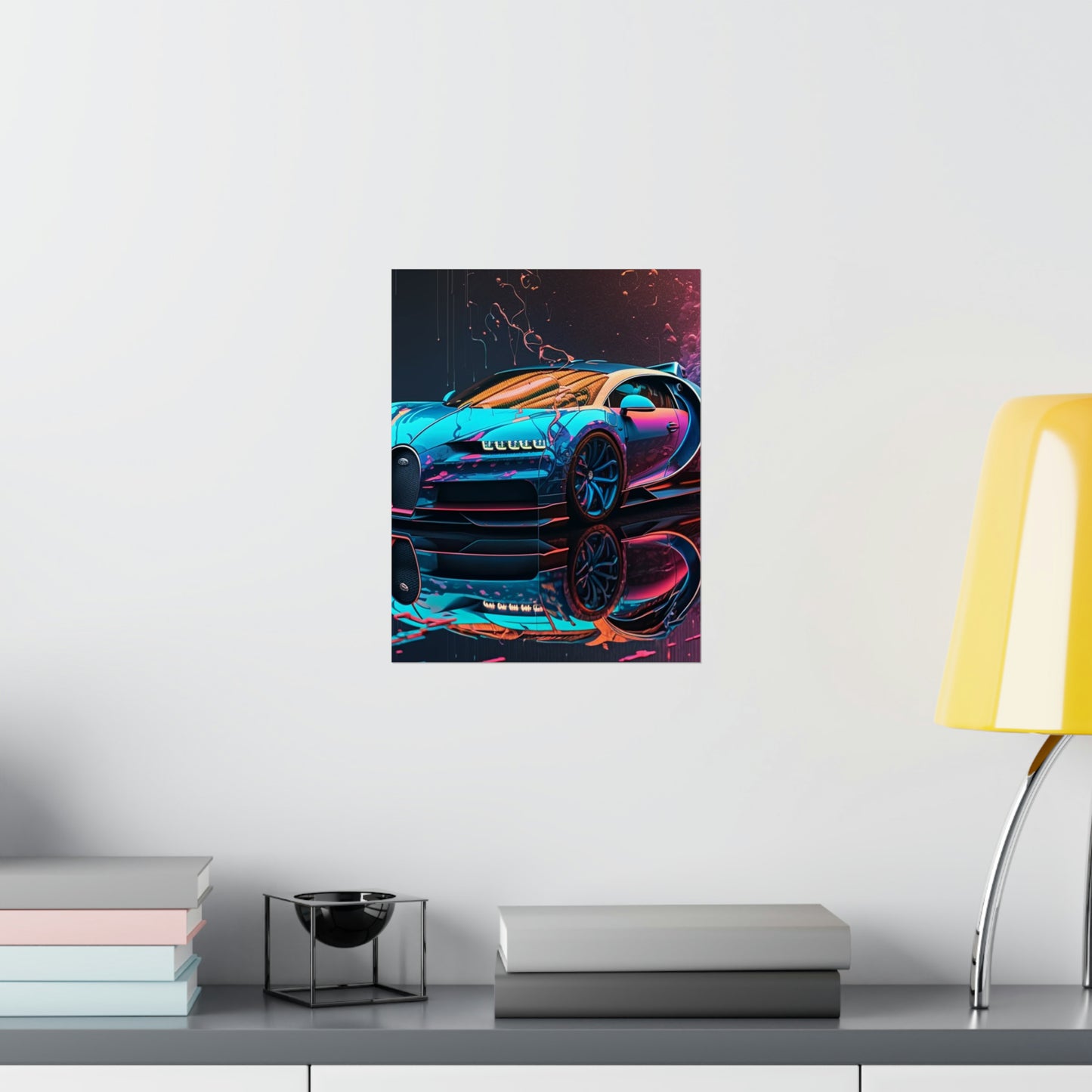 Premium Matte Vertical Posters Bugatti Neon Chiron 4