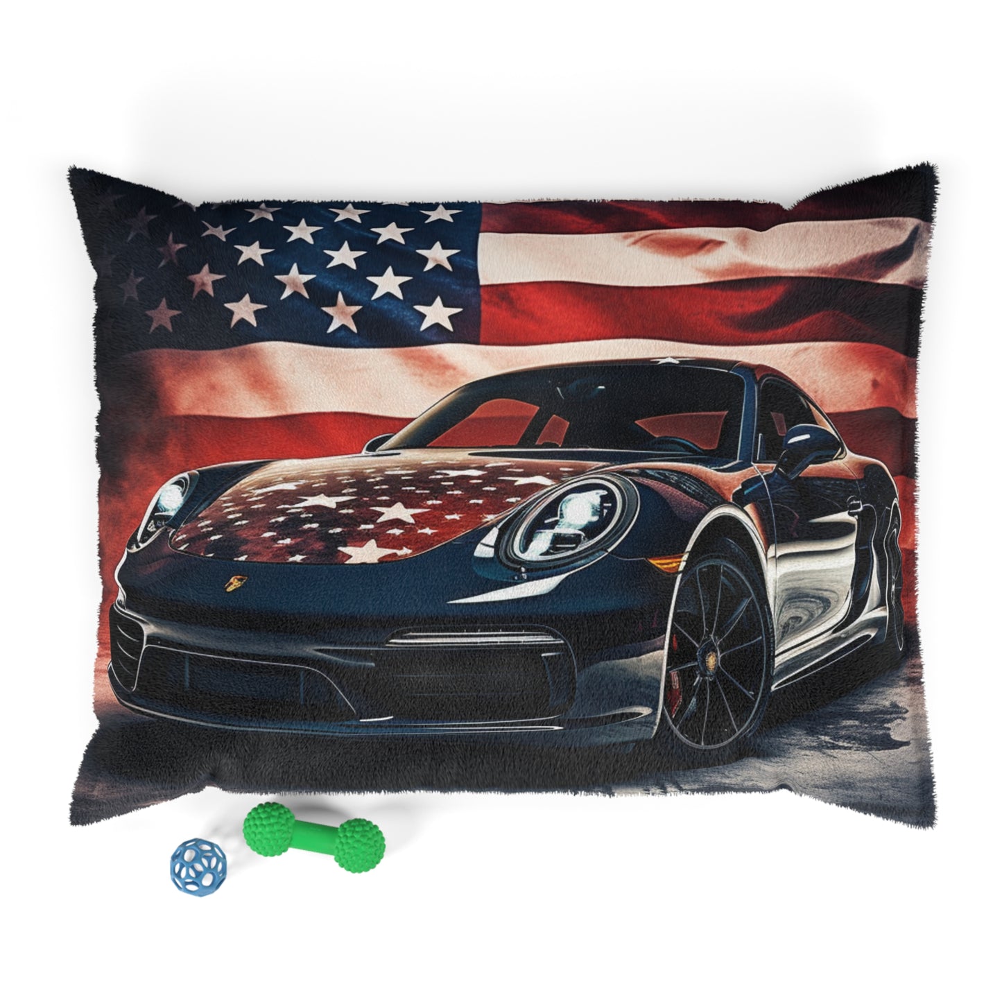 Pet Bed Abstract American Flag Background Porsche 2