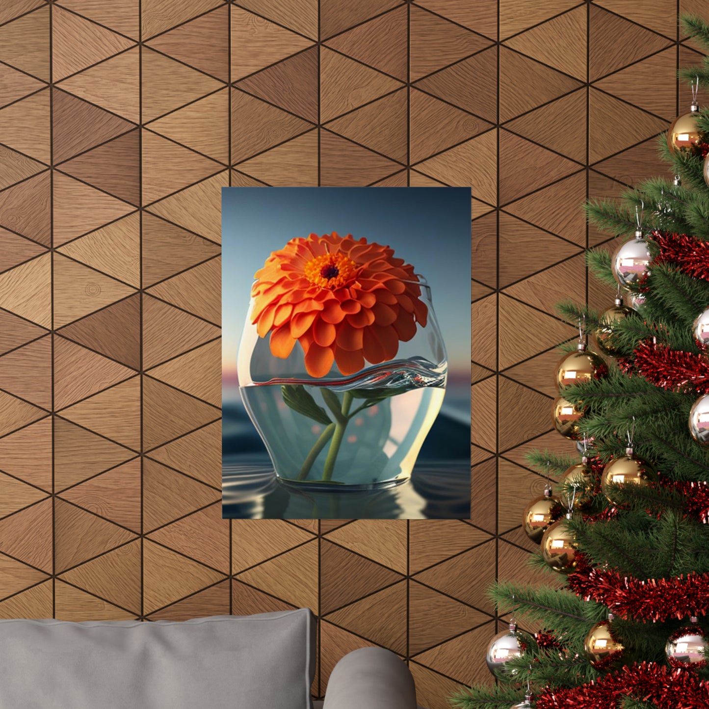 Premium Matte Vertical Posters Orange Zinnia 4