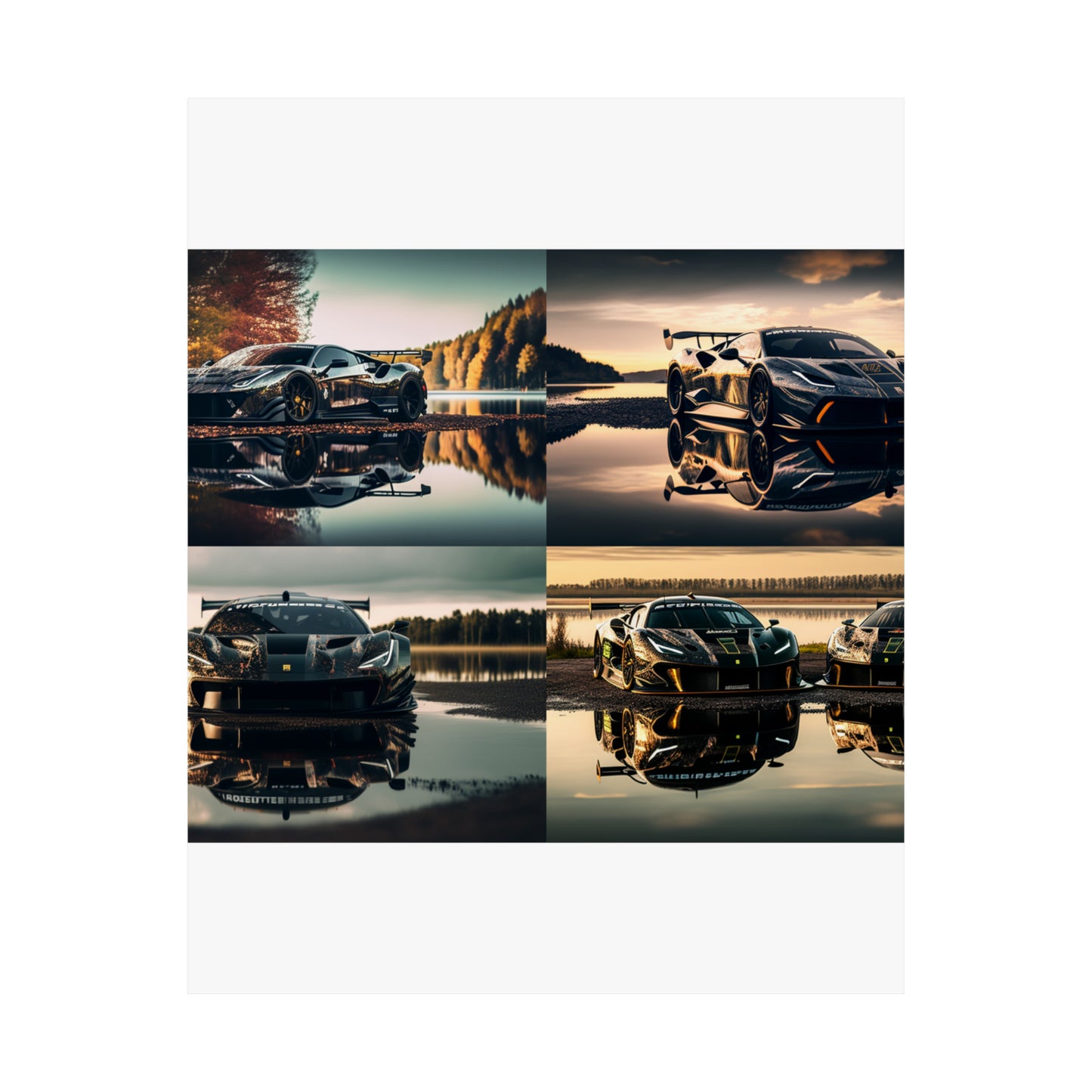 Premium Matte Vertical Posters Ferrari Lake 5