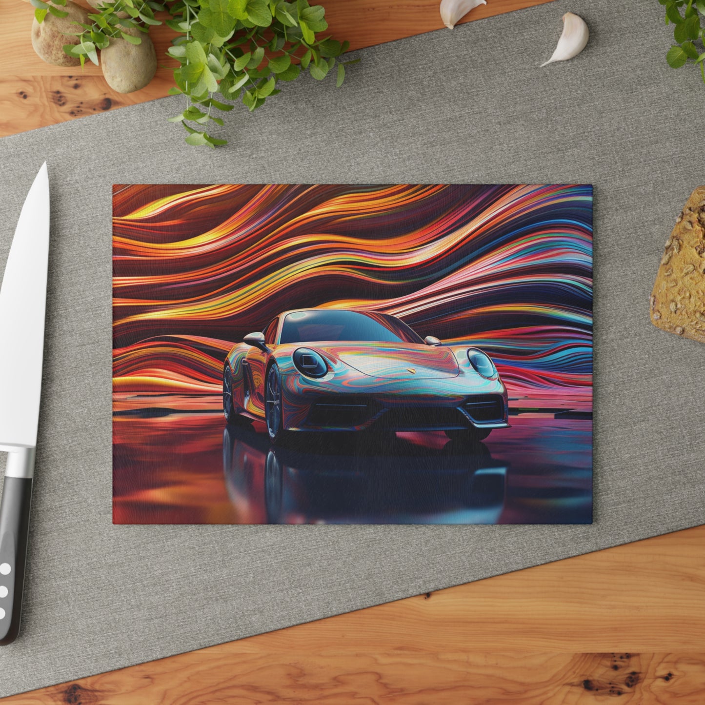 Glass Cutting Board Porsche Water Fusion 1