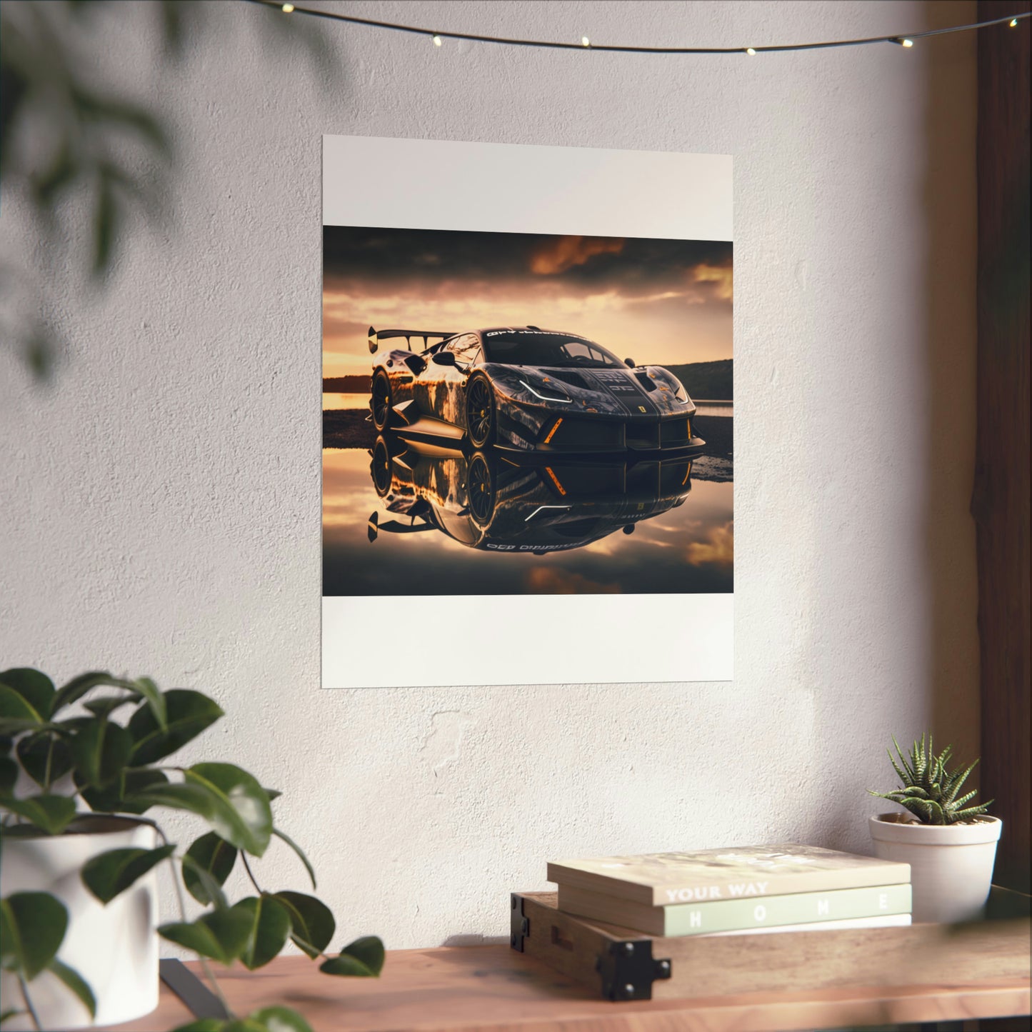 Premium Matte Vertical Posters Ferrari Lake 2