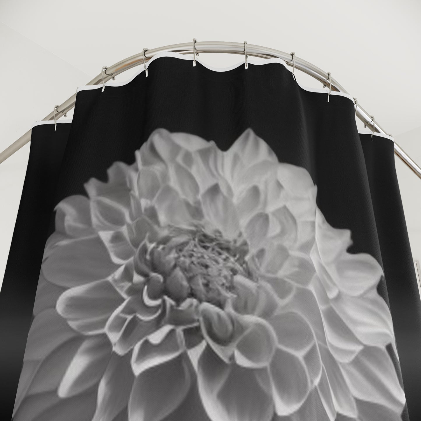 Polyester Shower Curtain White Dahlia 1